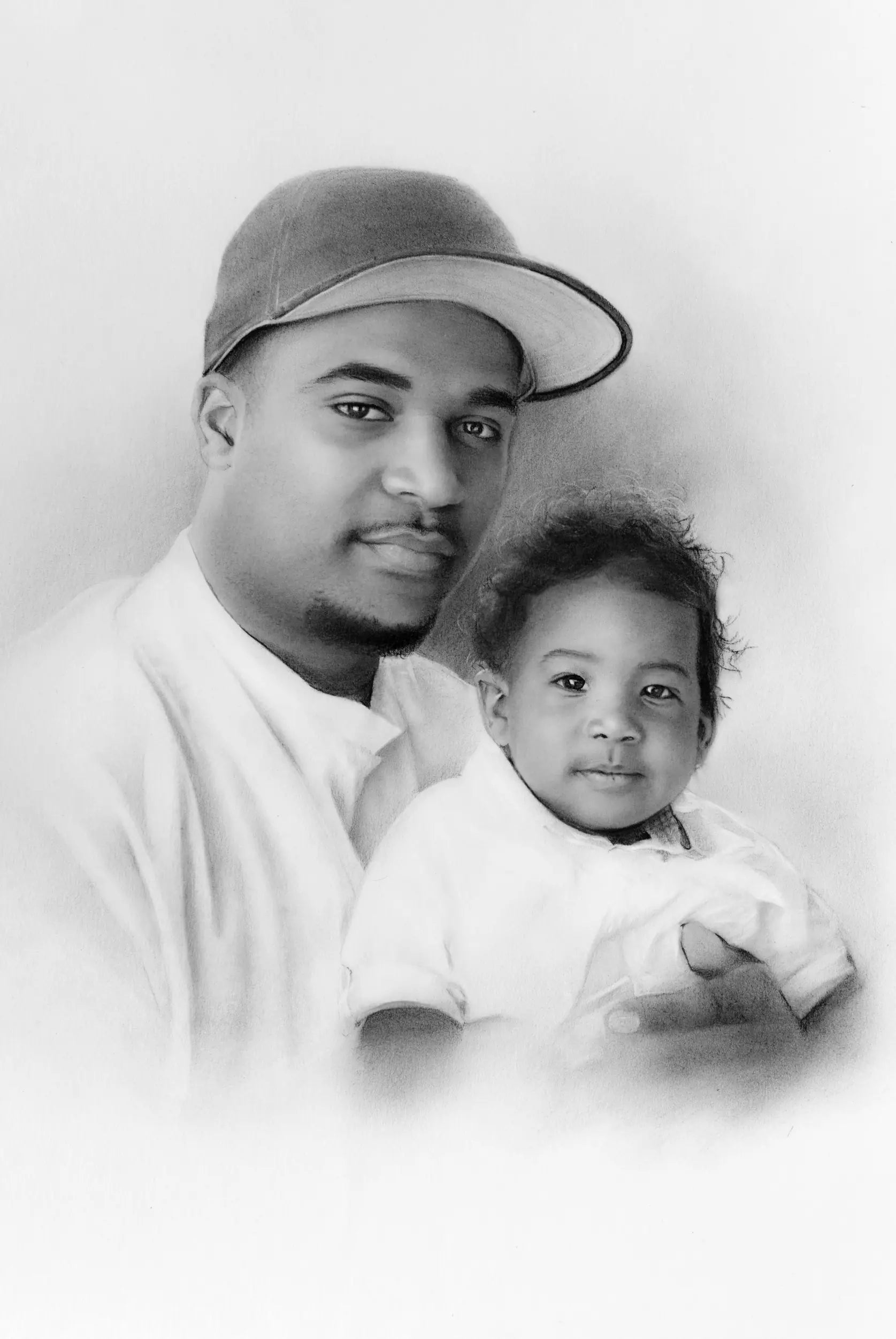 Original B&W family pencil portrait