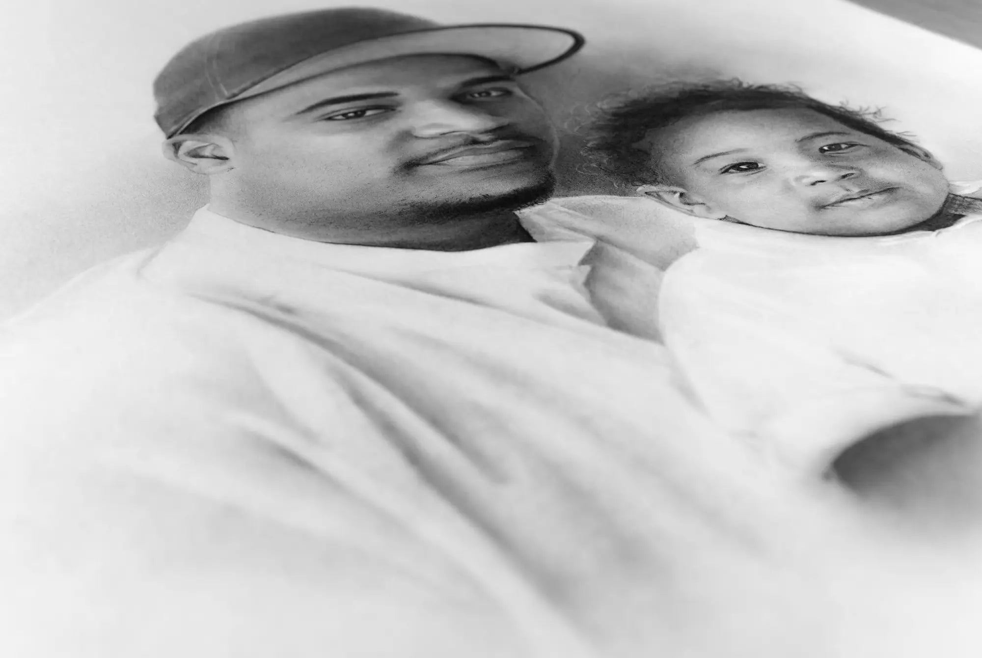 Original B&W family pencil portrait