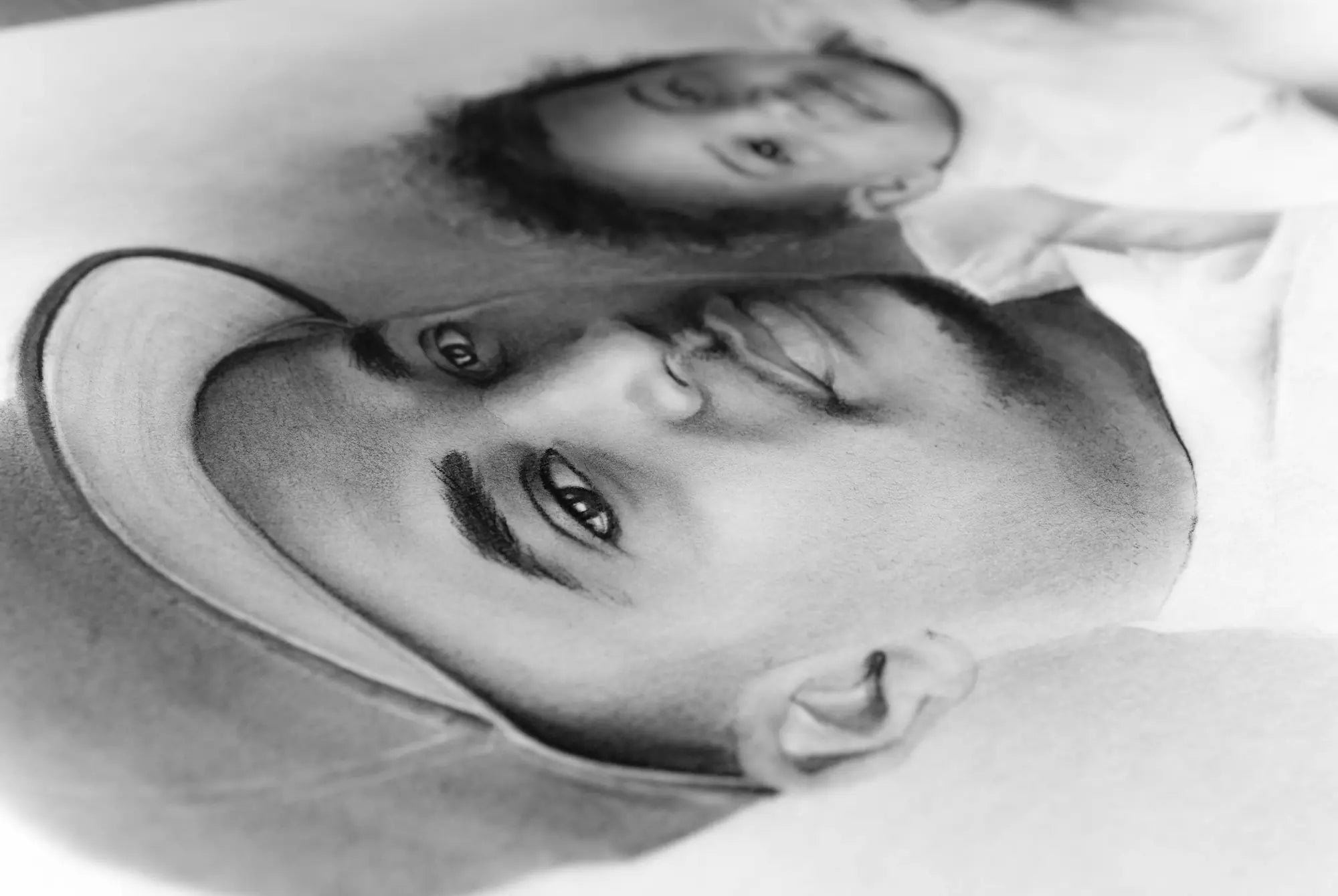 Original B&W family pencil portrait