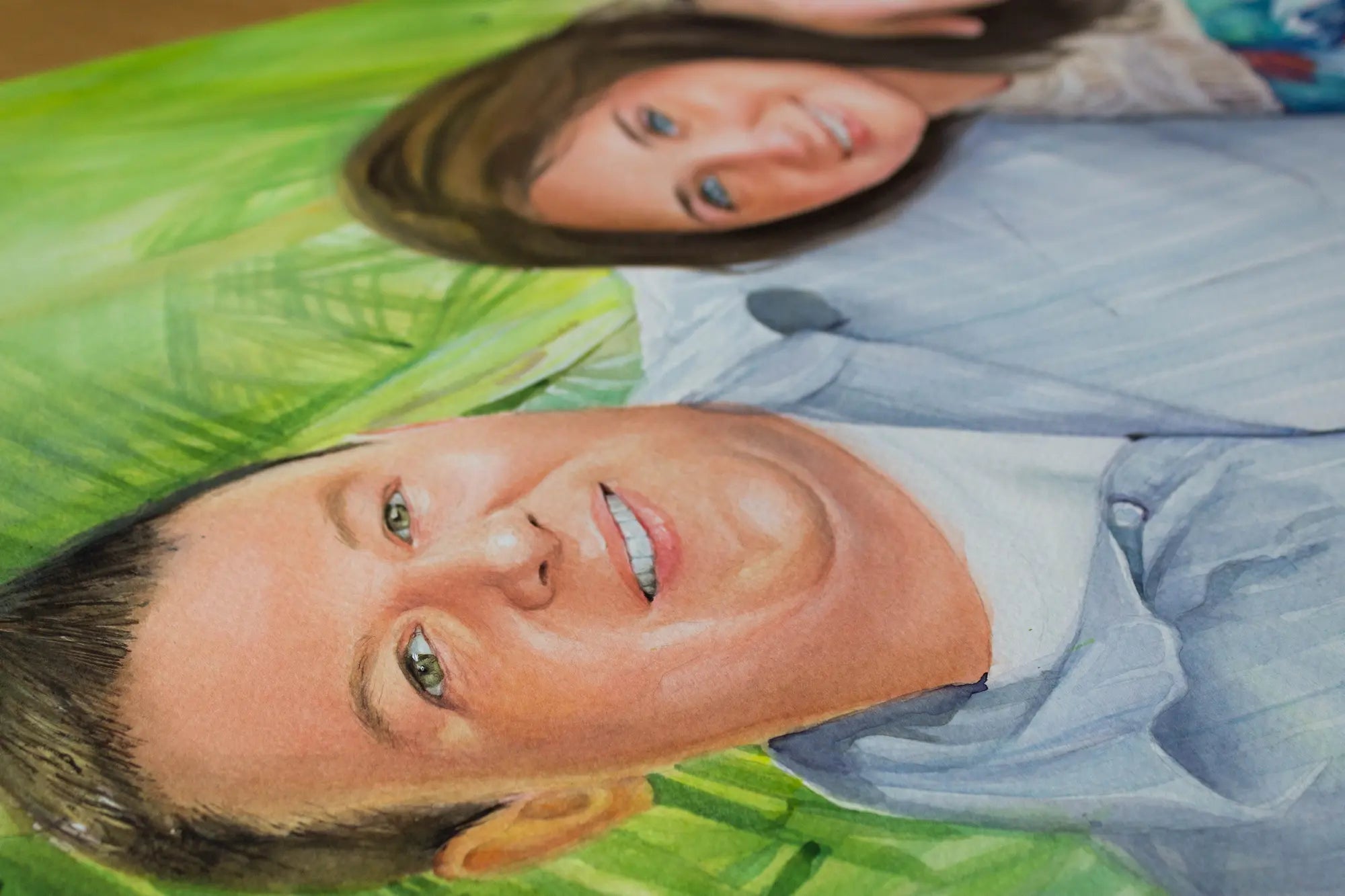 Original watercolor couple portrait