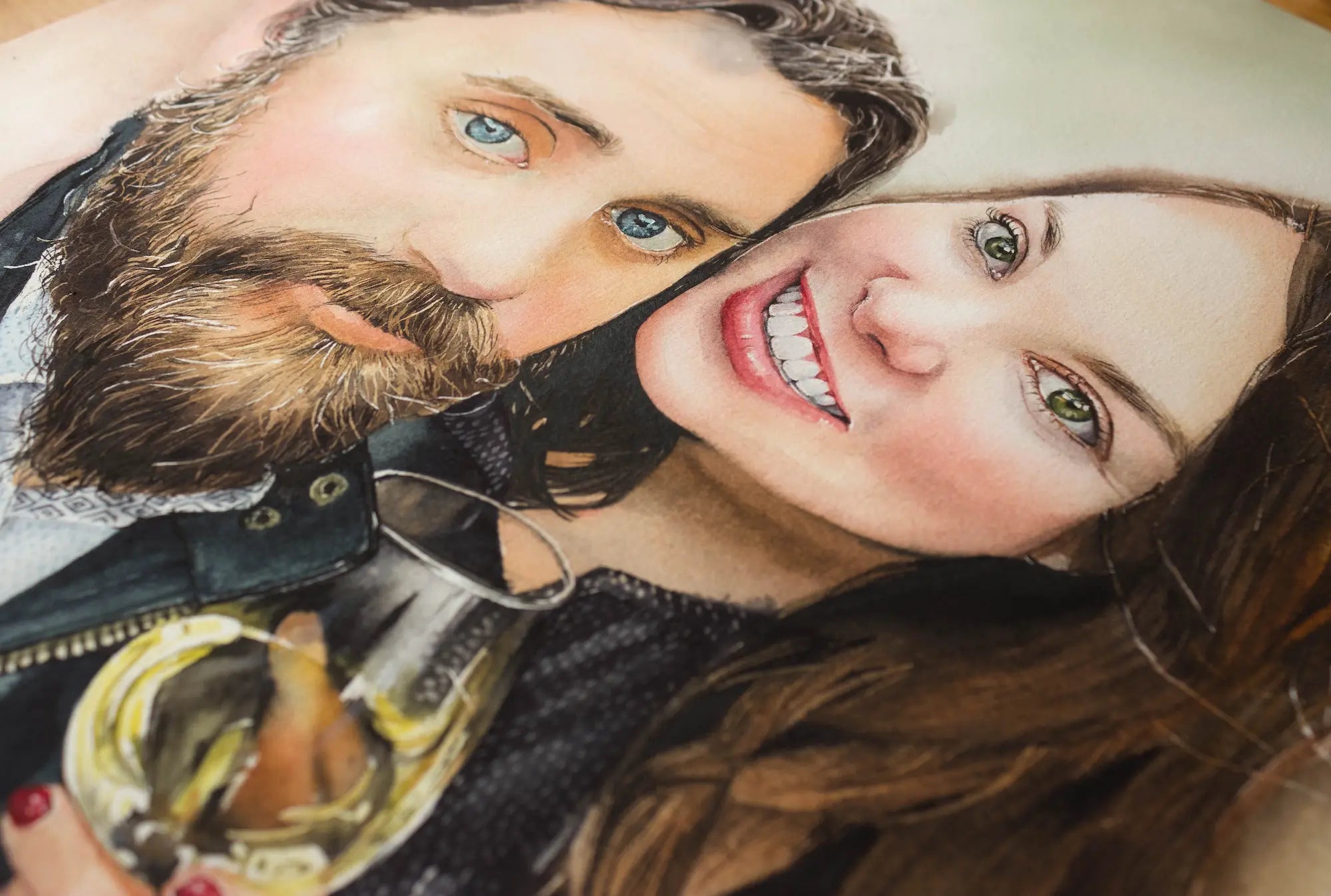 Original watercolor couple portrait