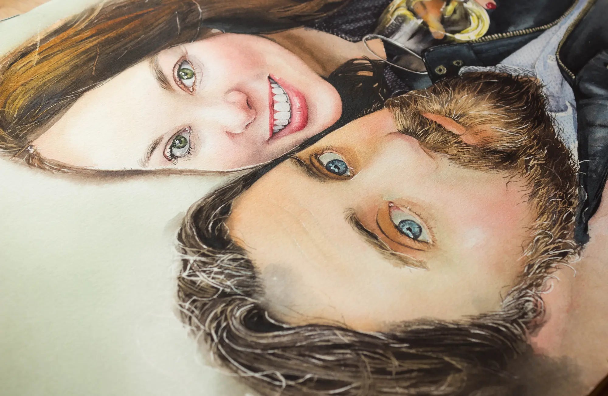 Original watercolor couple portrait