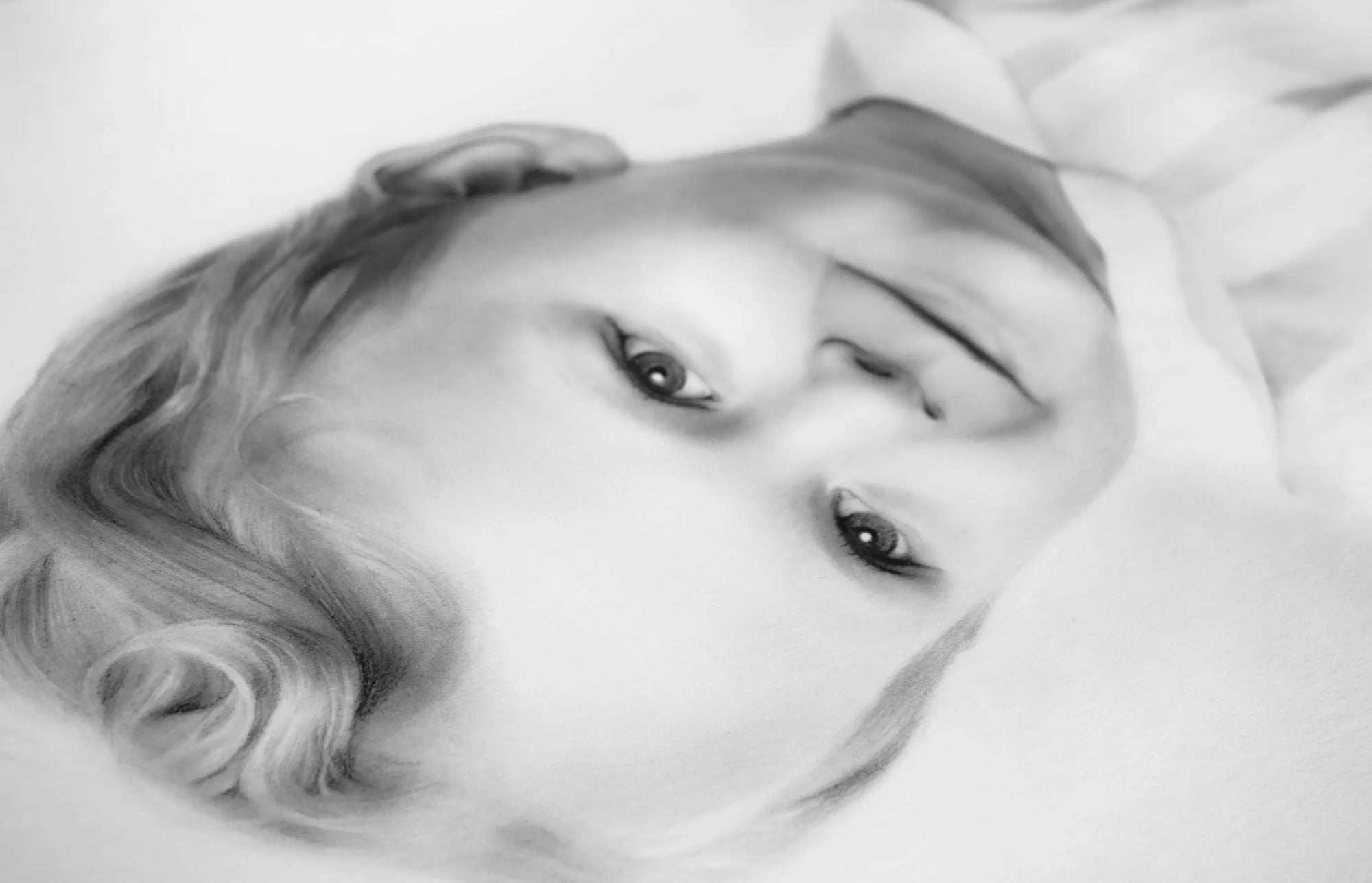 Handmade pencil drawing of boy