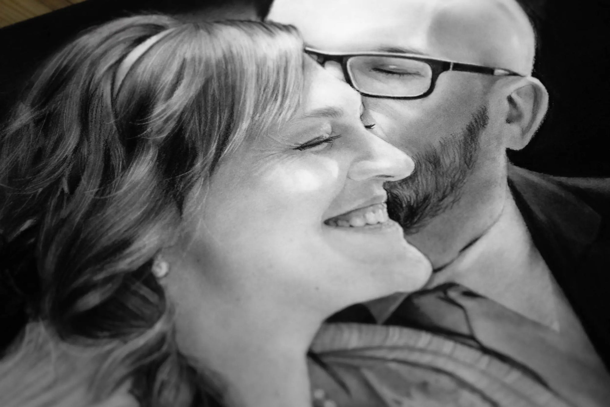 Original couple hand drawn portrait