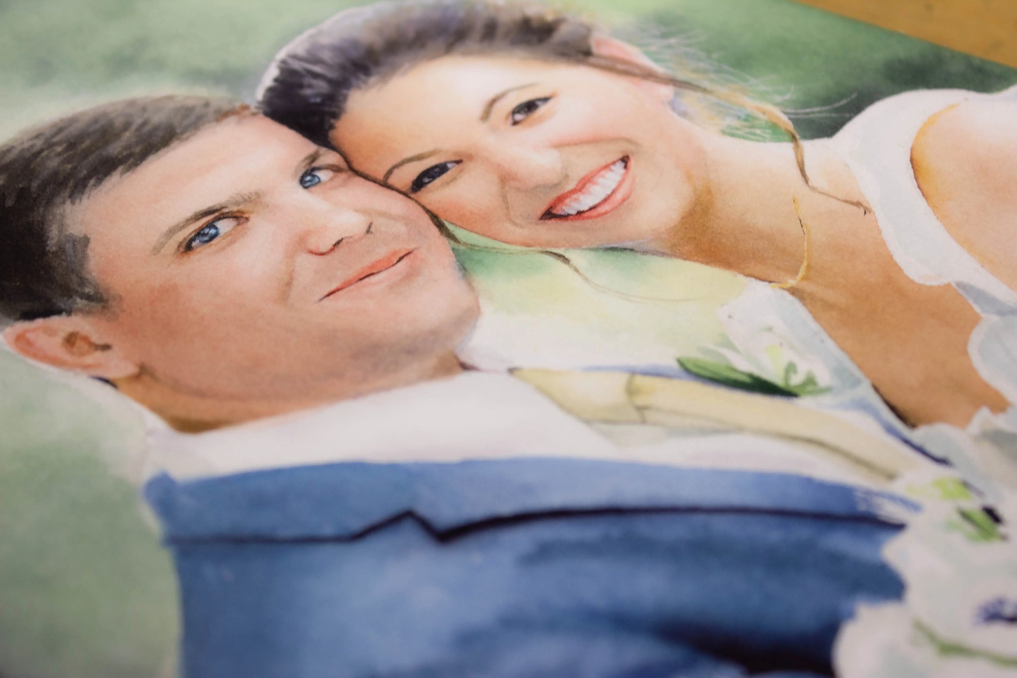Original watercolor wedding portrait