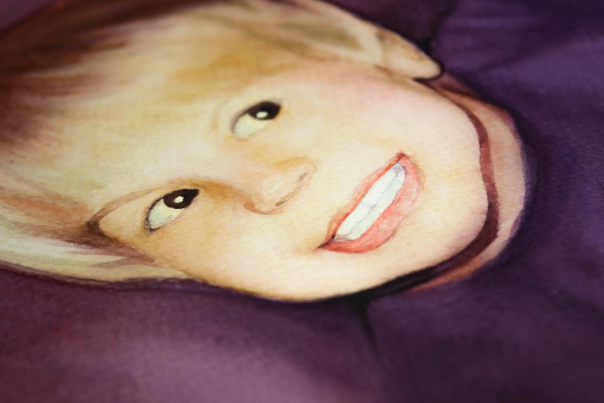 Original watercolor boy portrait