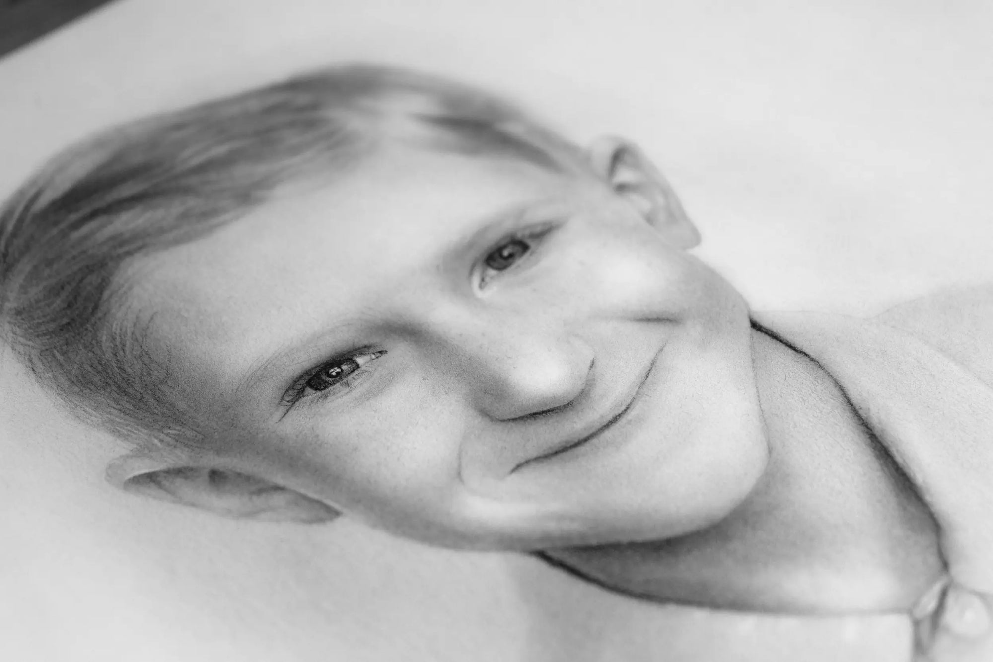 Personalised trio hand drawn children portrait