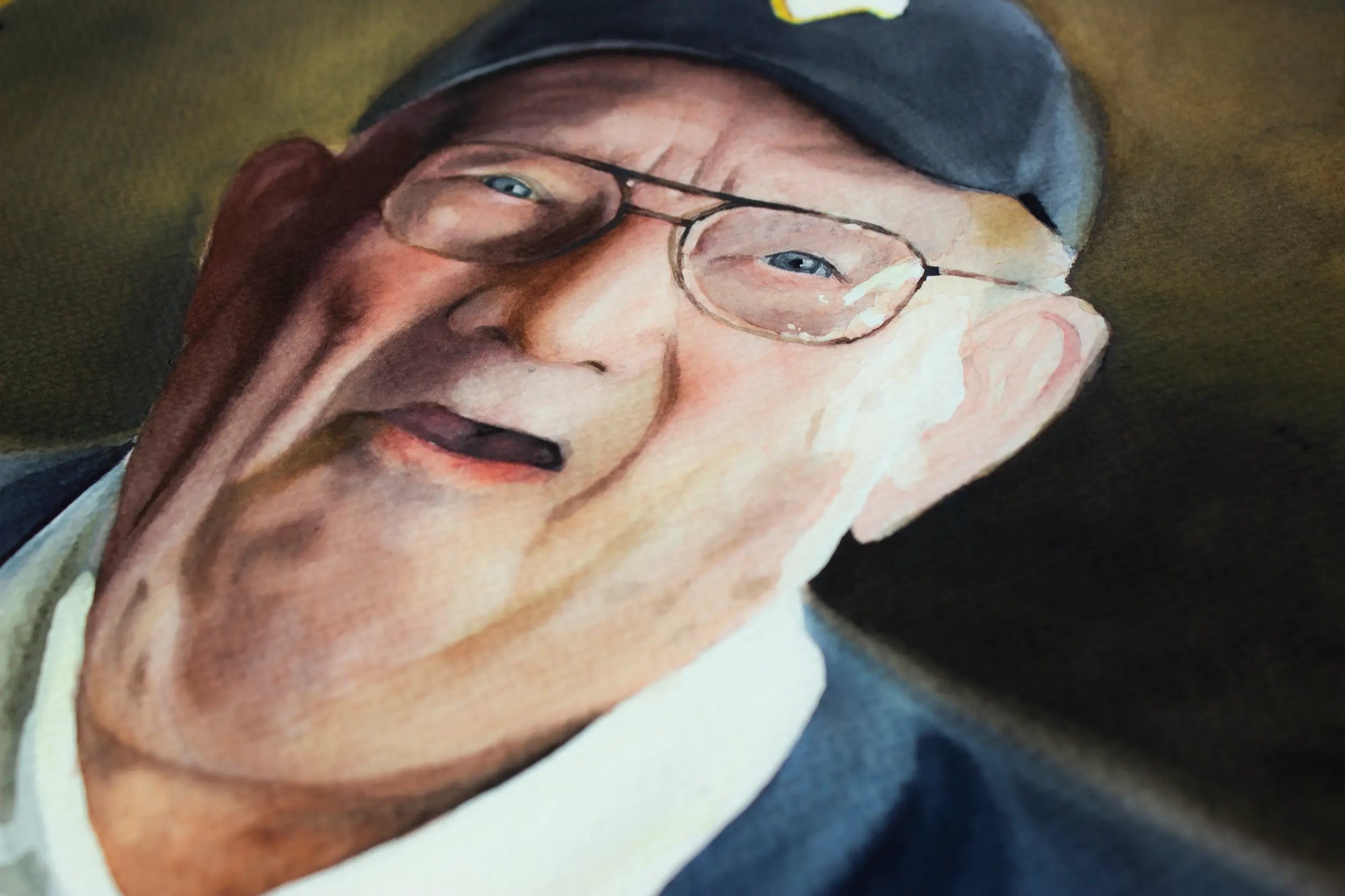 Original watercolor grandad portrait