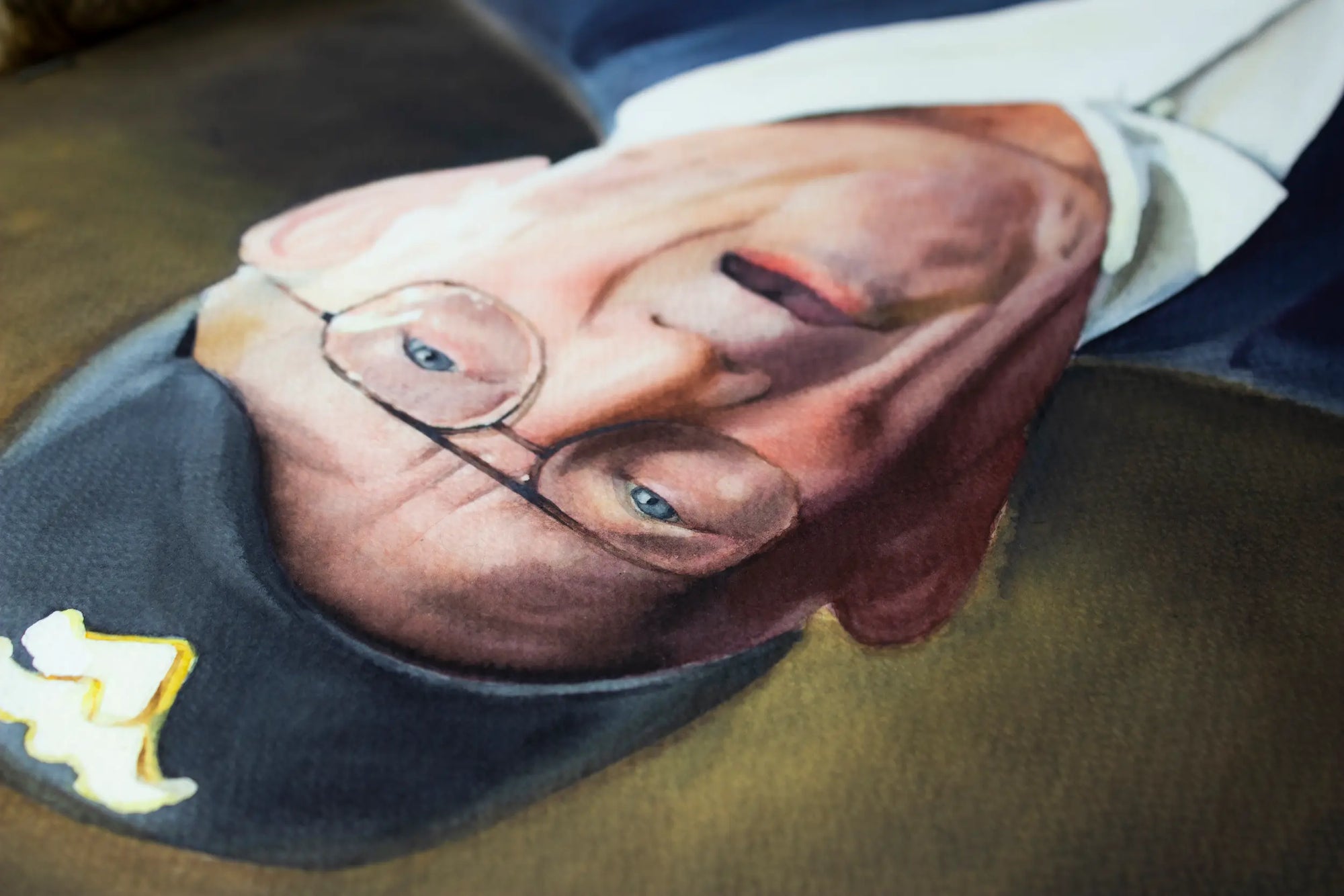 Original watercolor grandad portrait