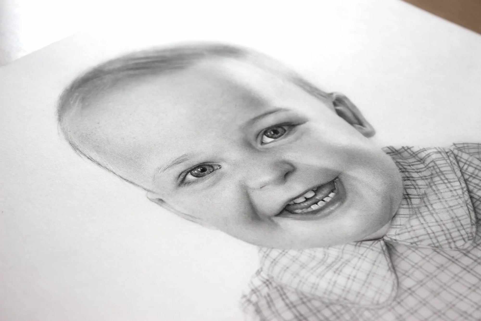 Pencil drawing baby portrait