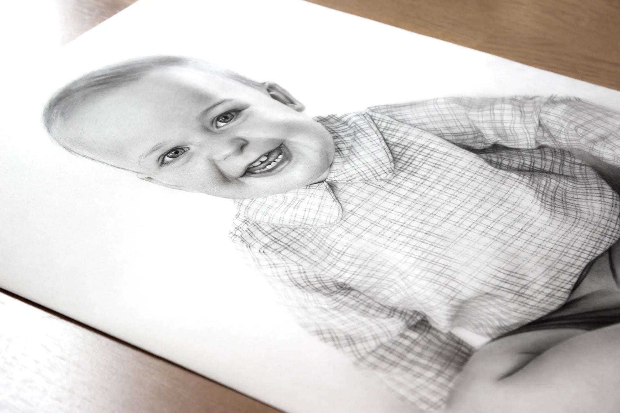 Pencil drawing baby portrait