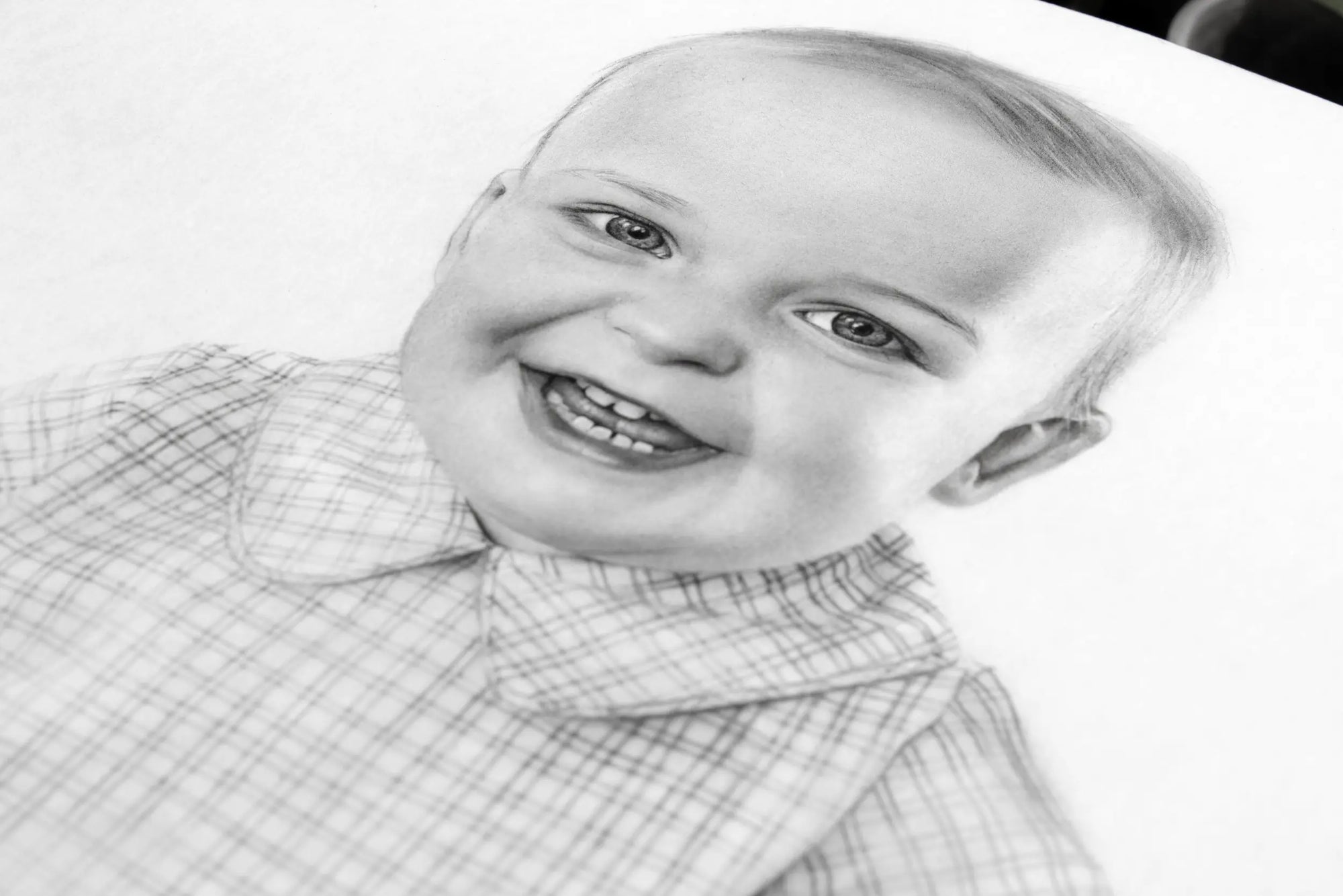 Pencil drawing baby portrait