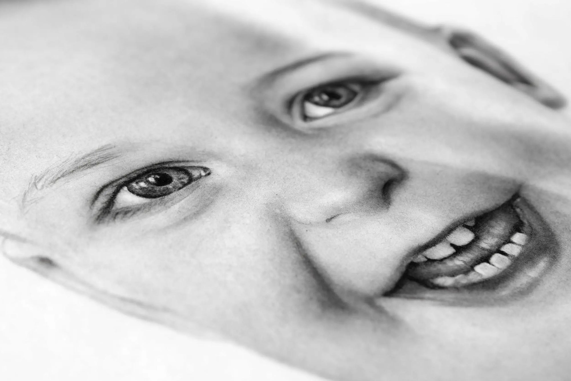 Pencil drawing baby portrait