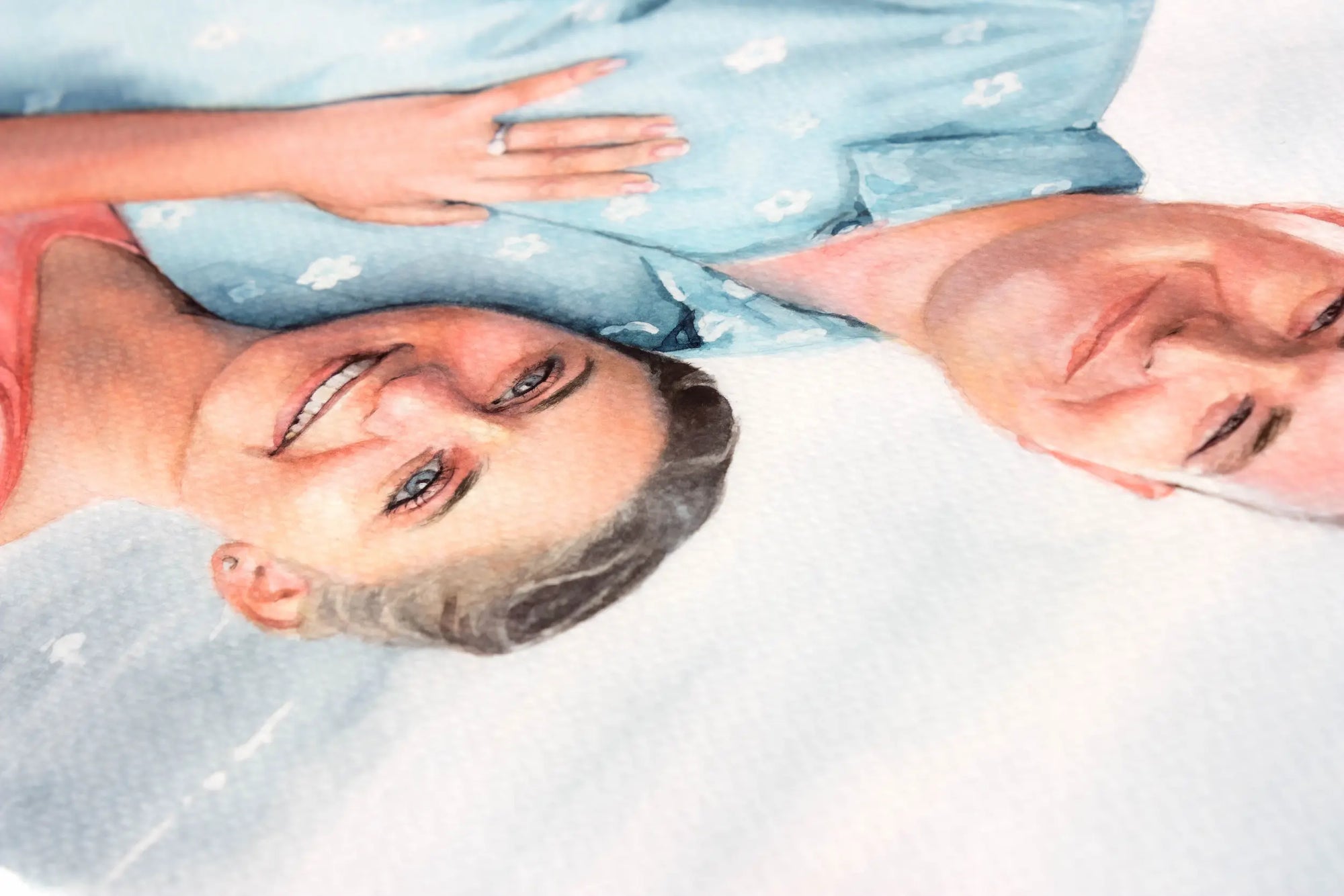 Original watercolor vacation portrait