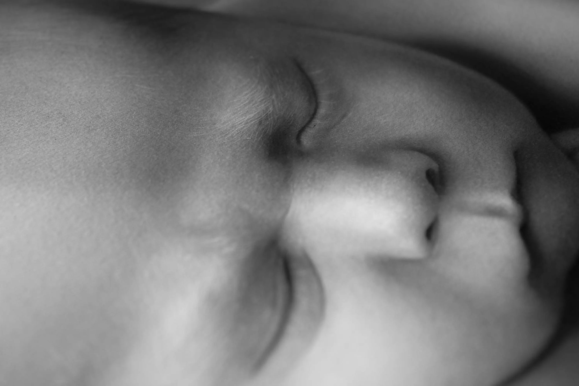 Large hand drawn portrait of a baby