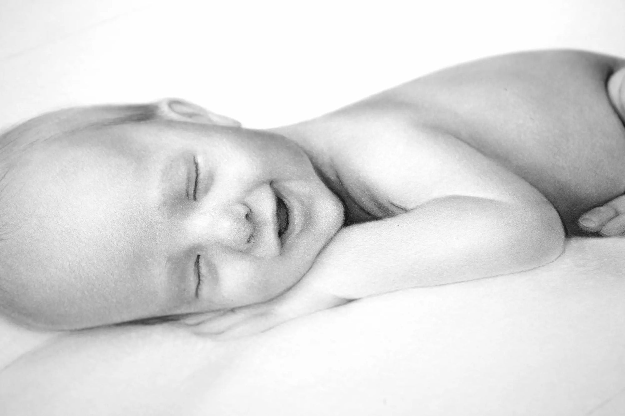 Newborn pencil drawing portrait