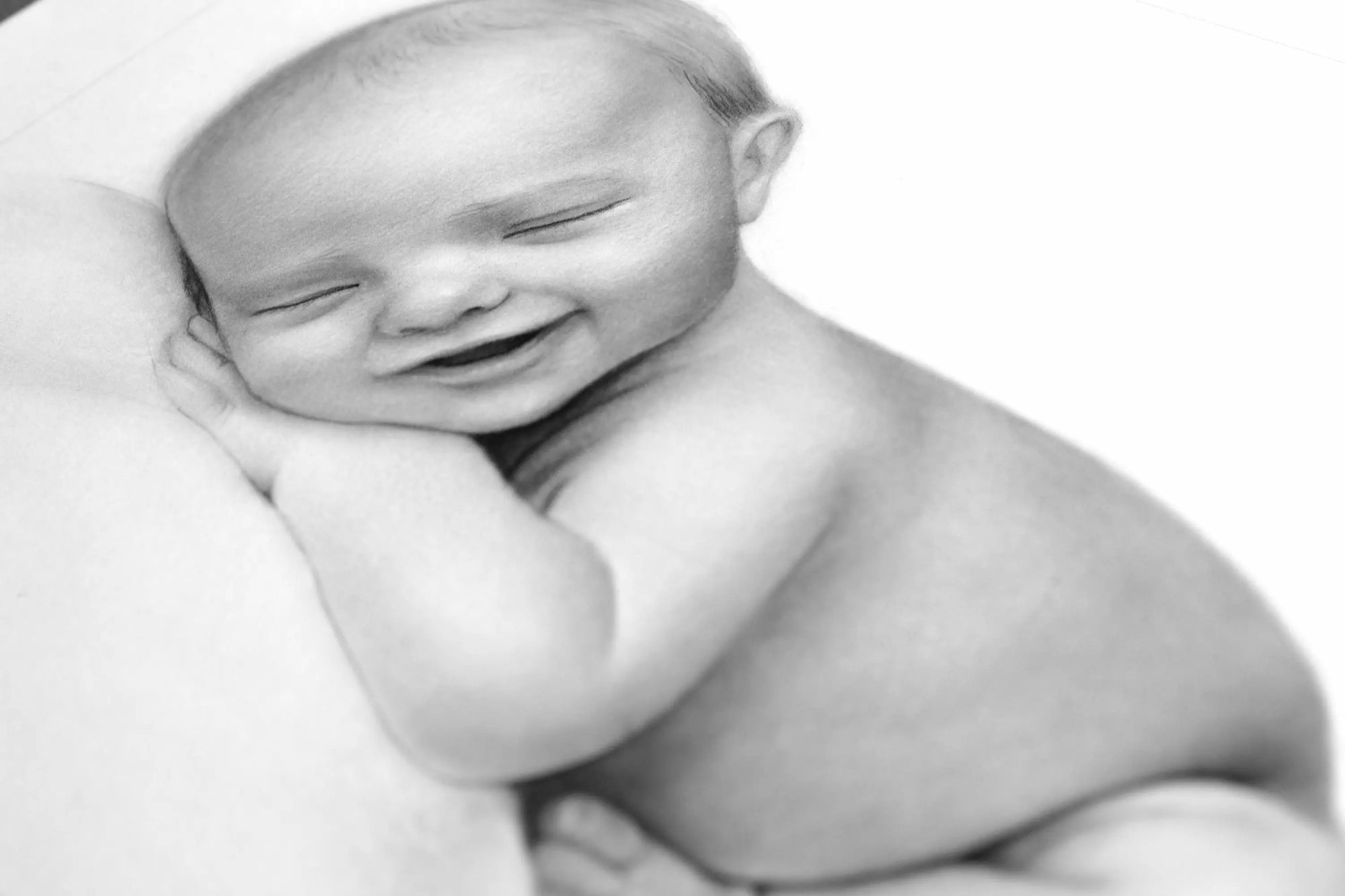 Newborn pencil drawing portrait