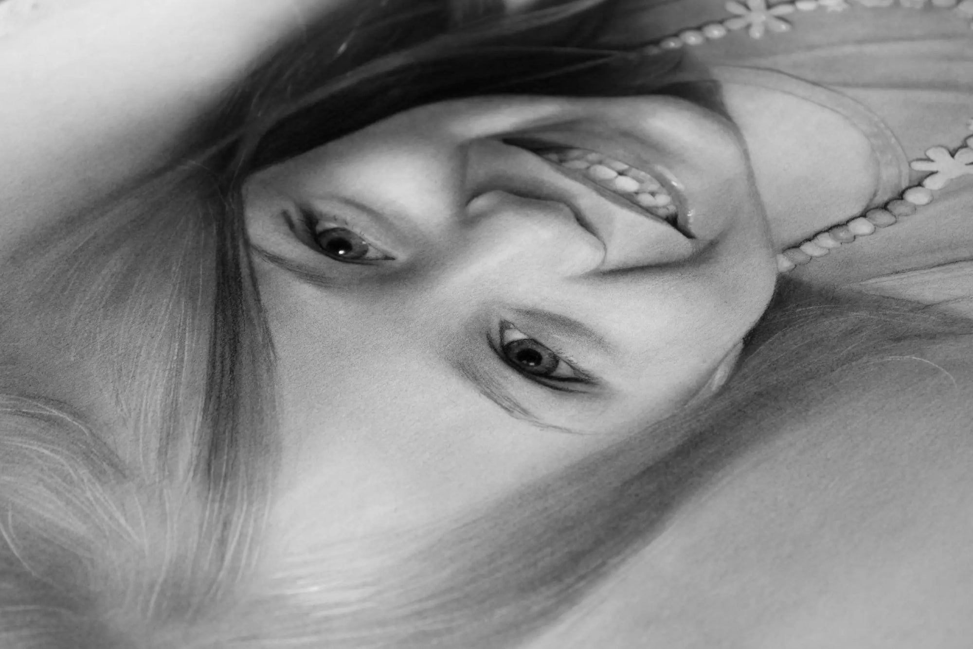 Girl pencil drawing portrait