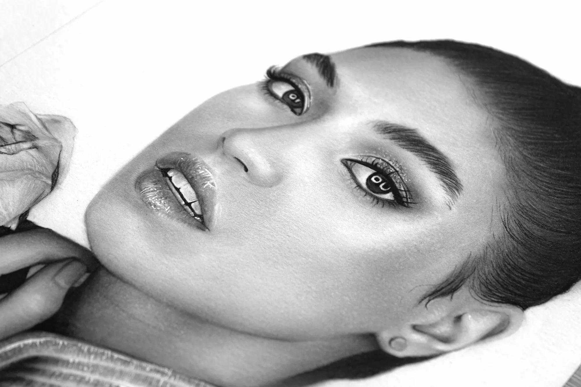 Woman pencil drawing portrait