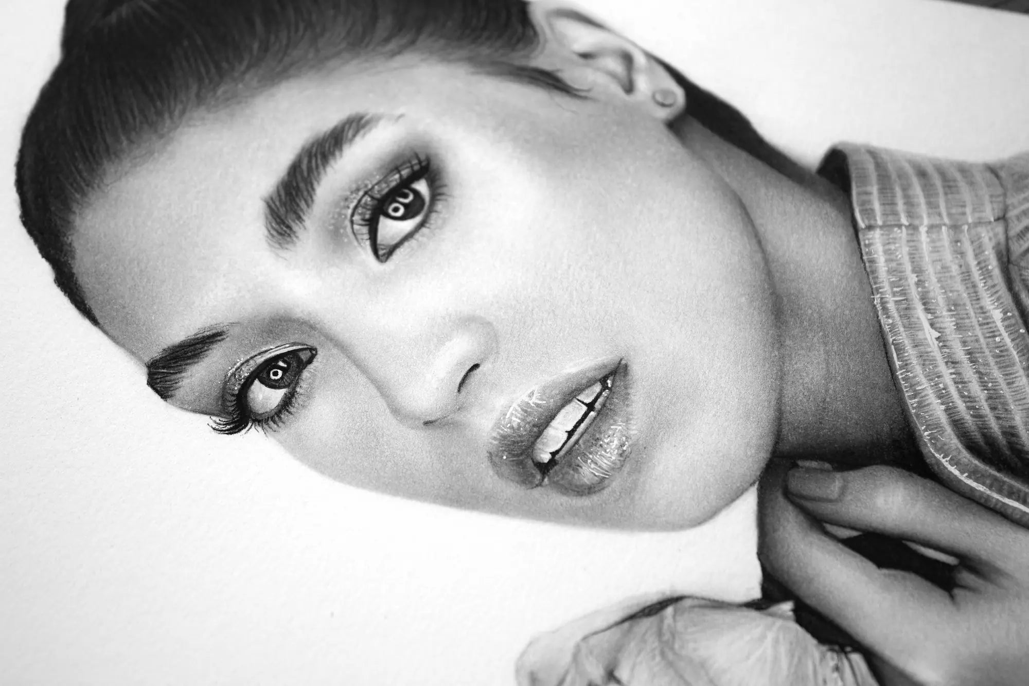 Woman pencil drawing portrait