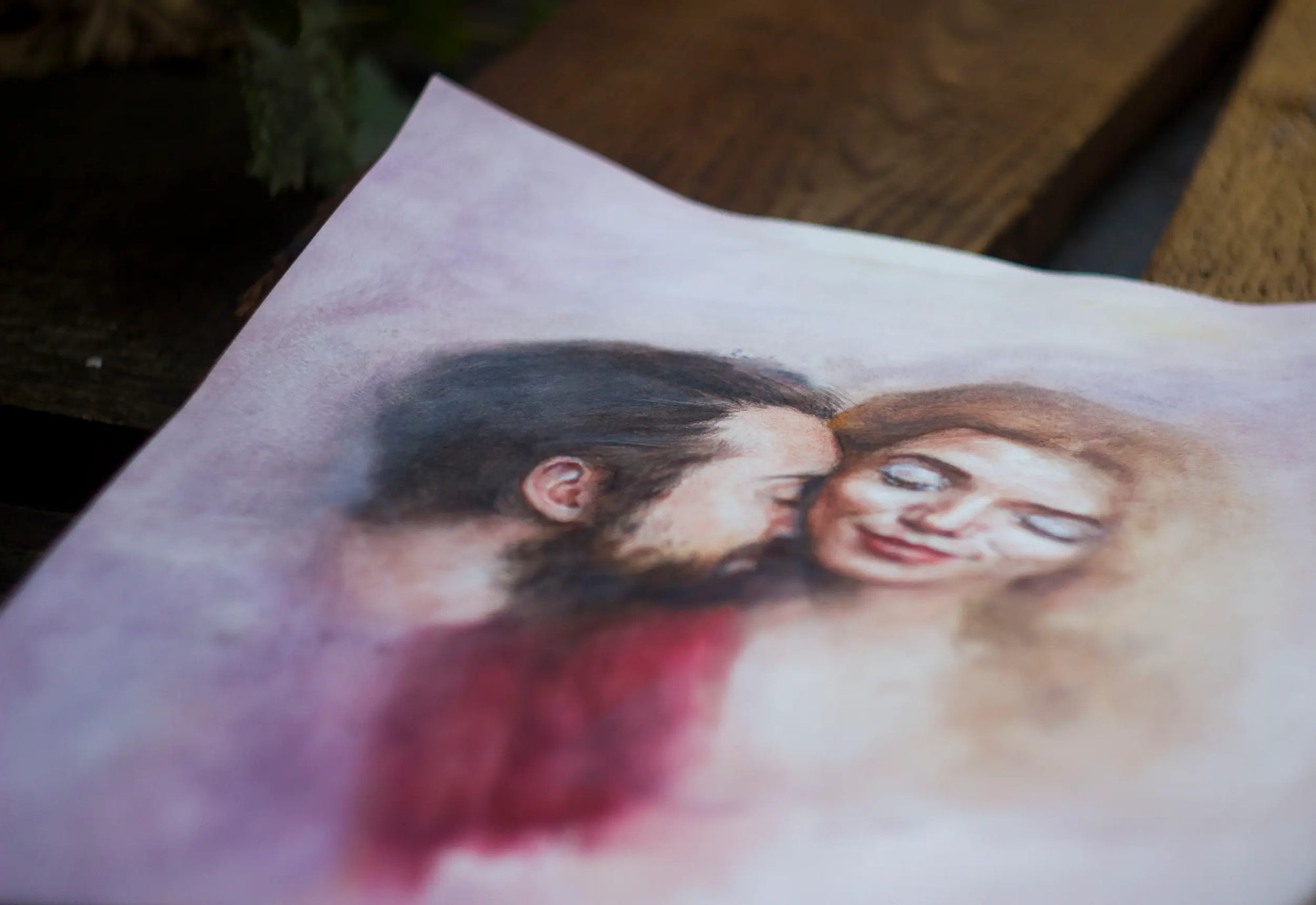 Original watercolor romantic portrait