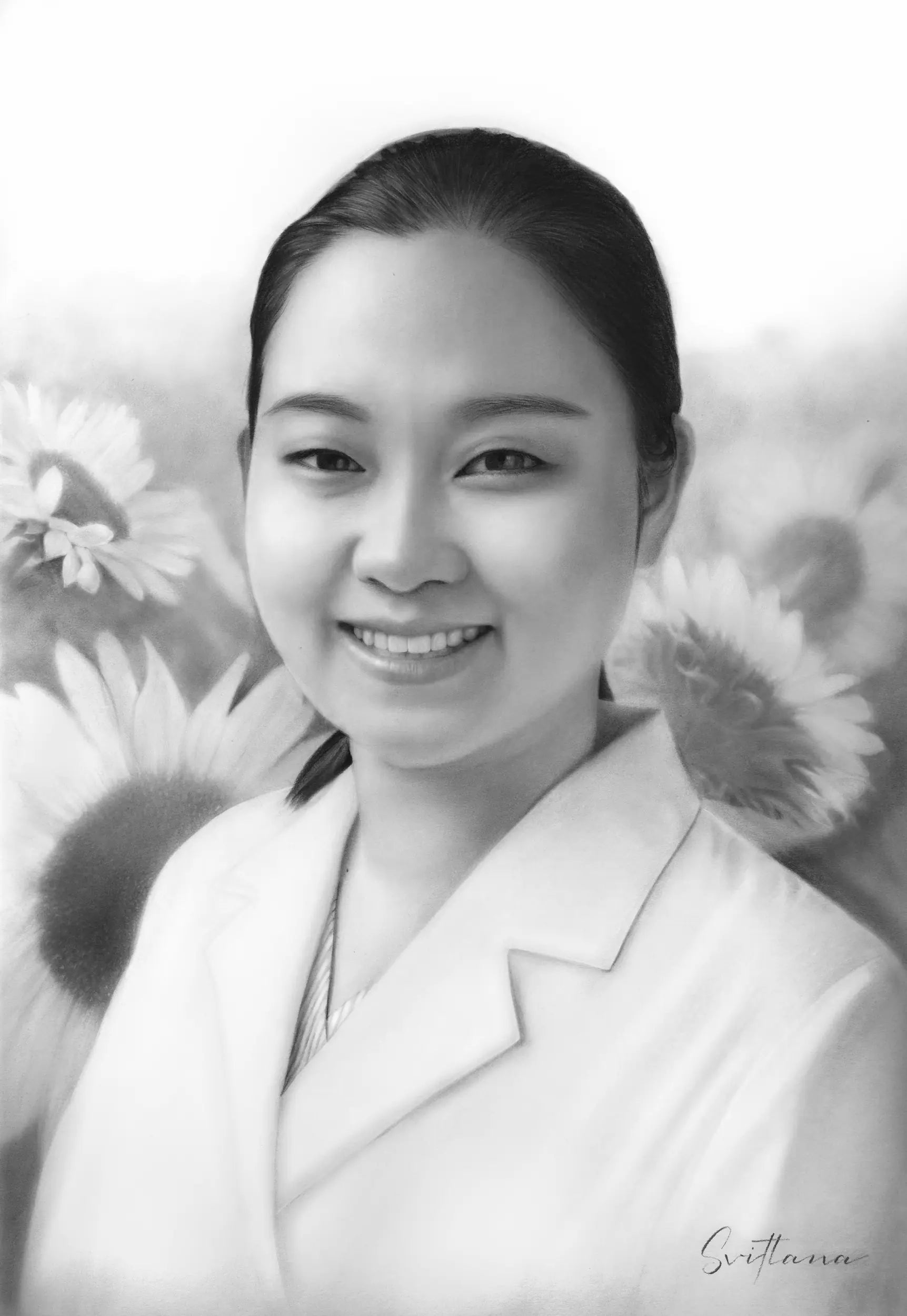 Doctor's profession pencil portrait