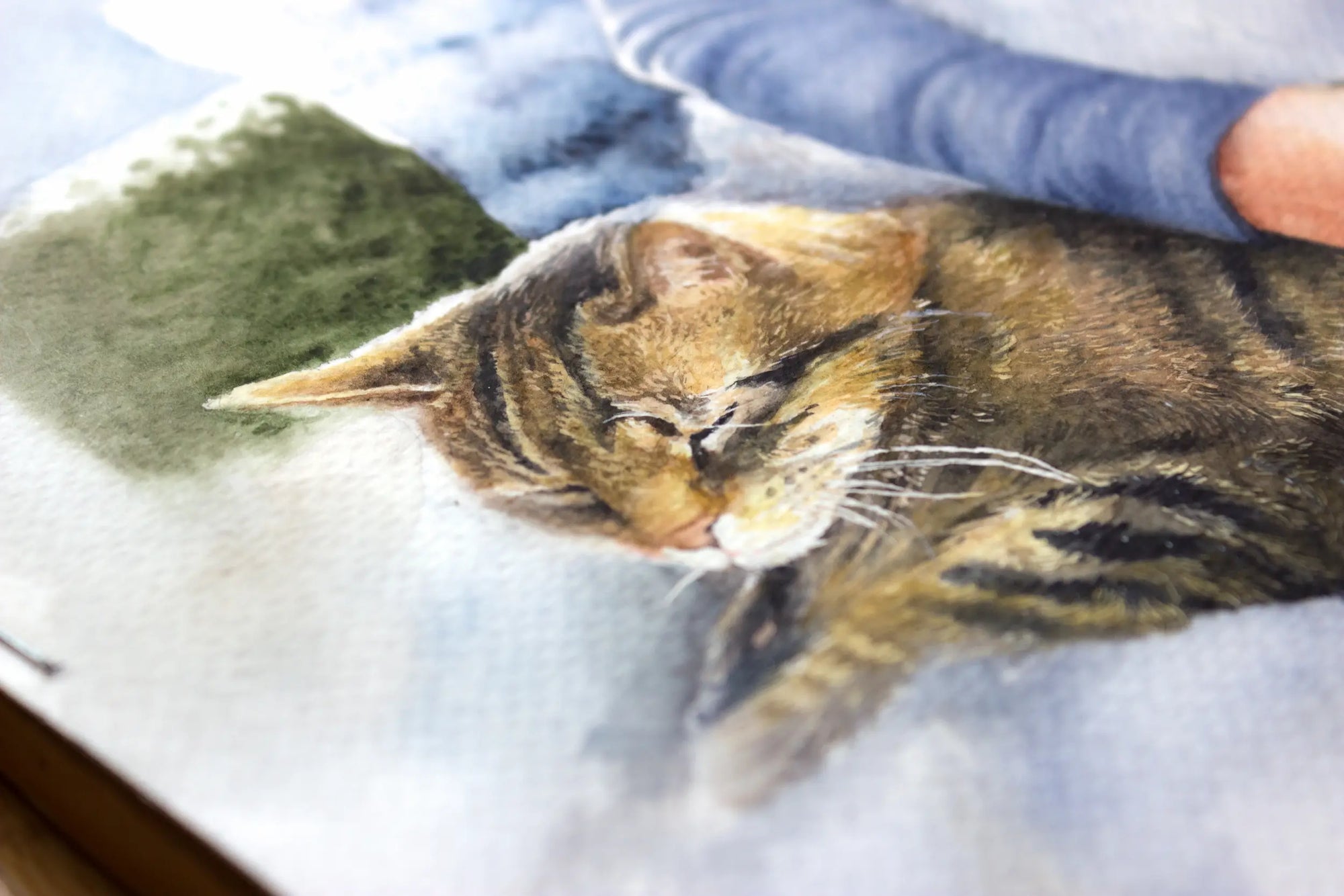 Original watercolor pet lover portrait