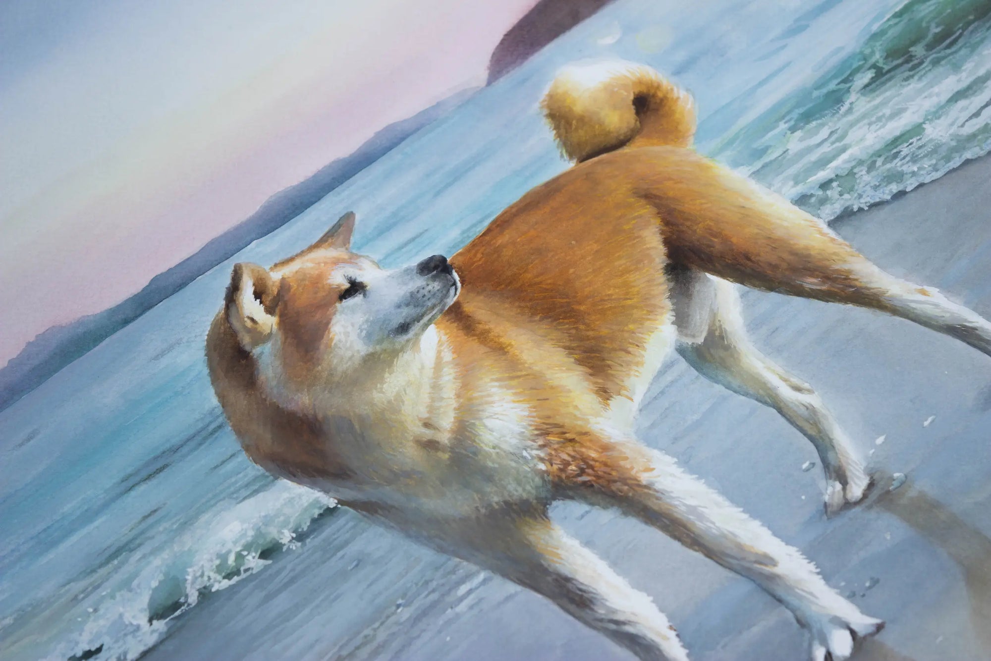 Original watercolor dog portrait