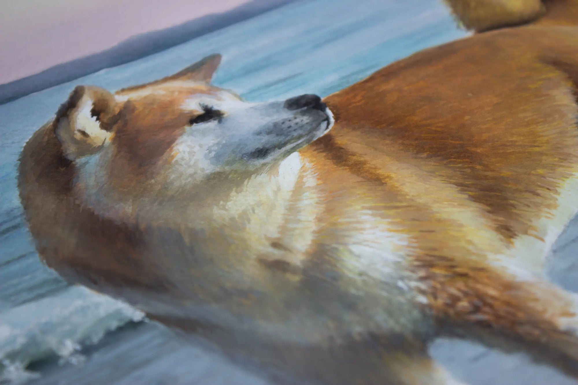 Original watercolor dog portrait