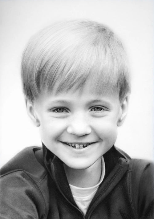 Boy hand drawn portrait