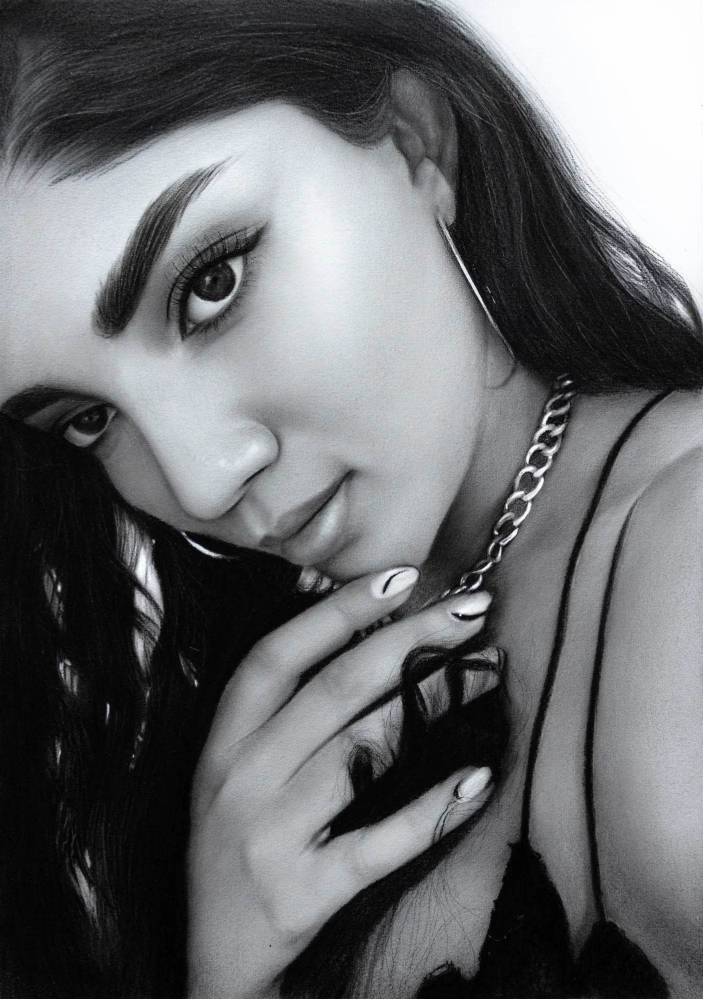 Charcoal girl drawing