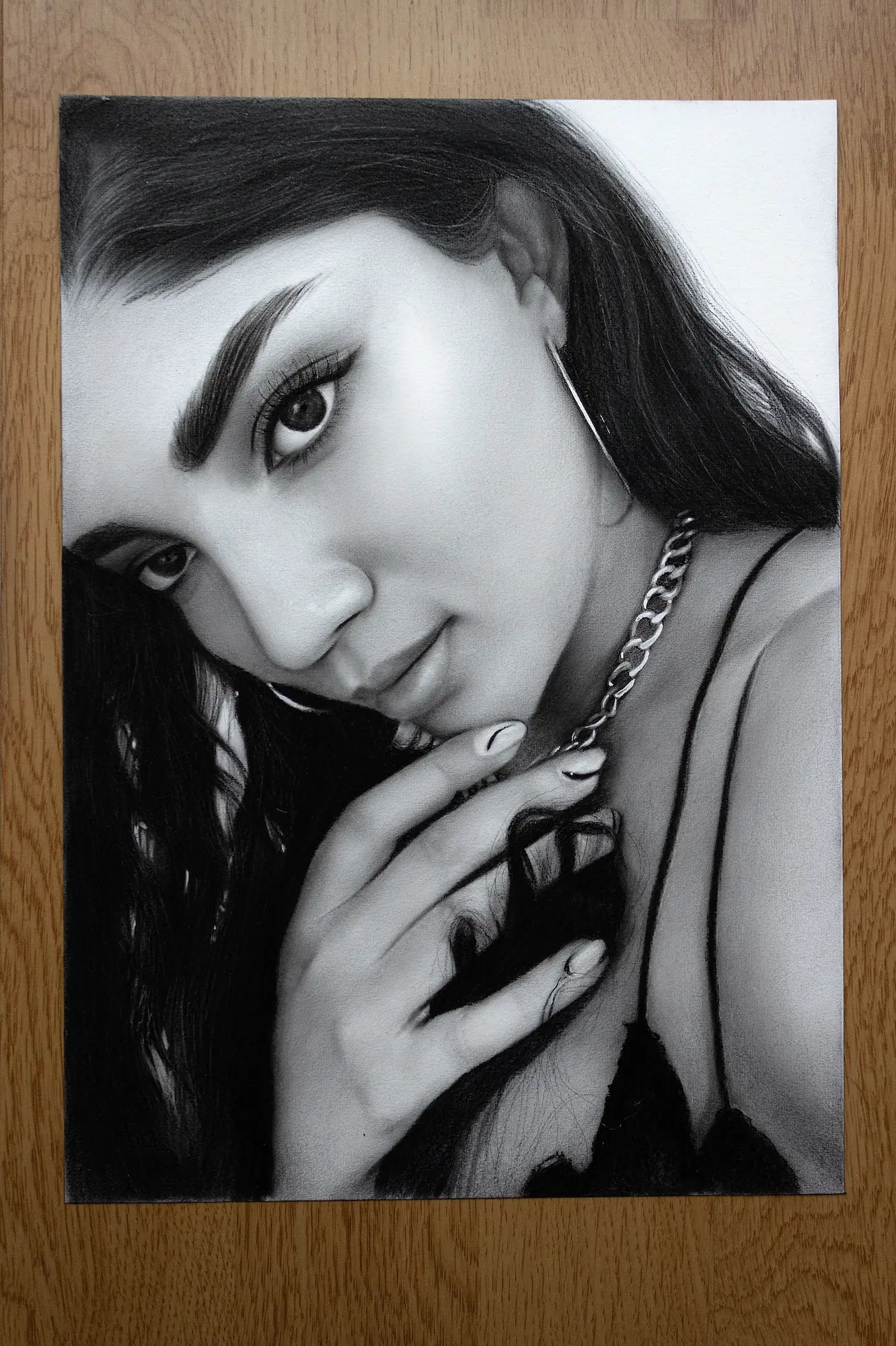 Charcoal girl drawing