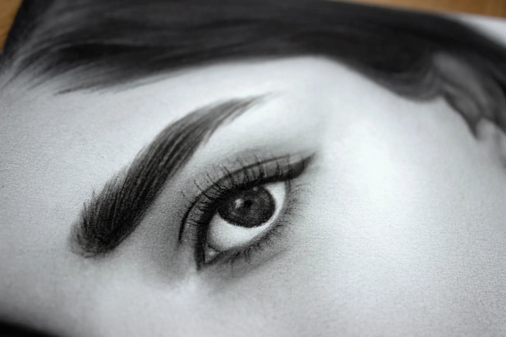 Charcoal girl drawing