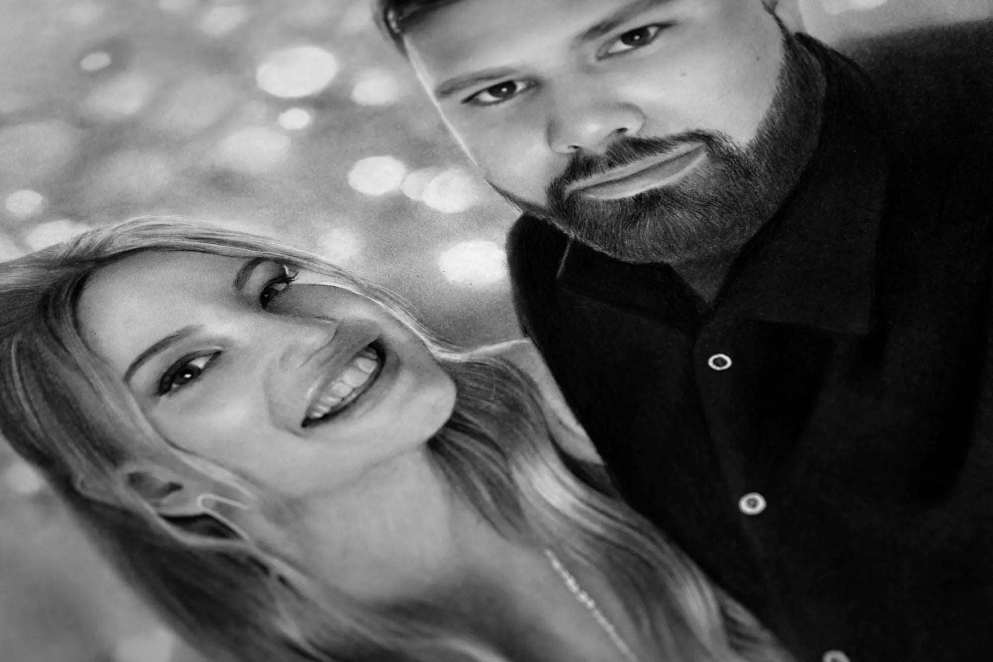 Personalised couple hand drawn portrait