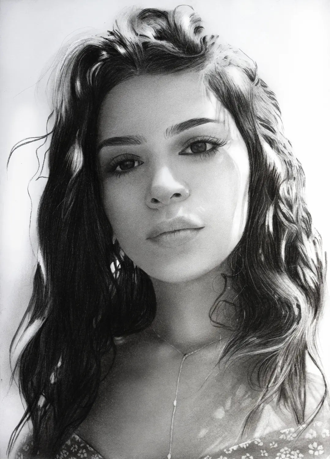 Personalised hand drawn girl portrait