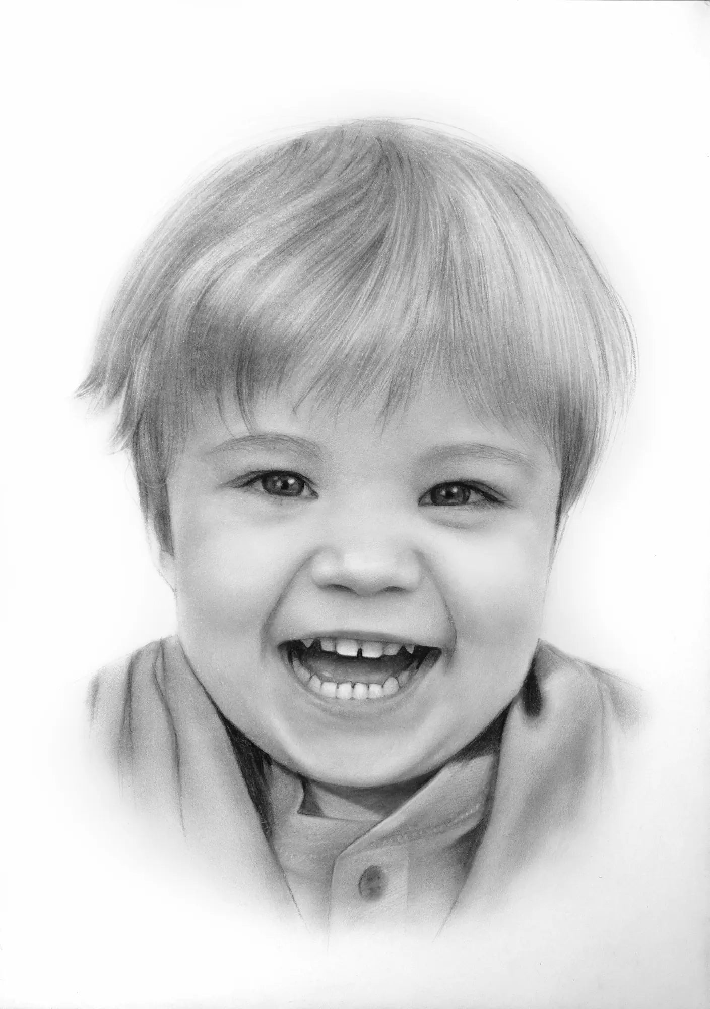 Hand drawn boy portrait