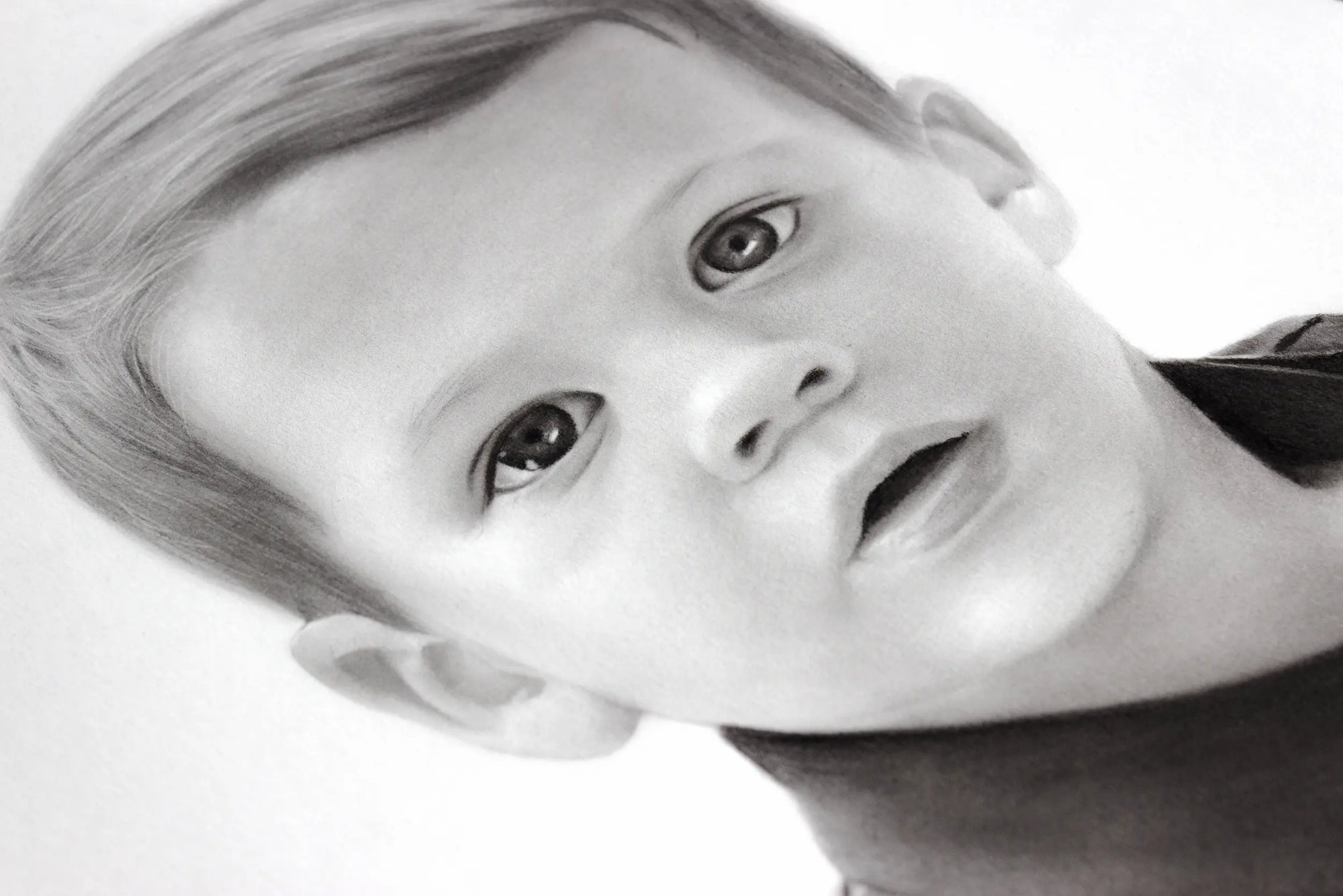 Pencil drawing boy portrait