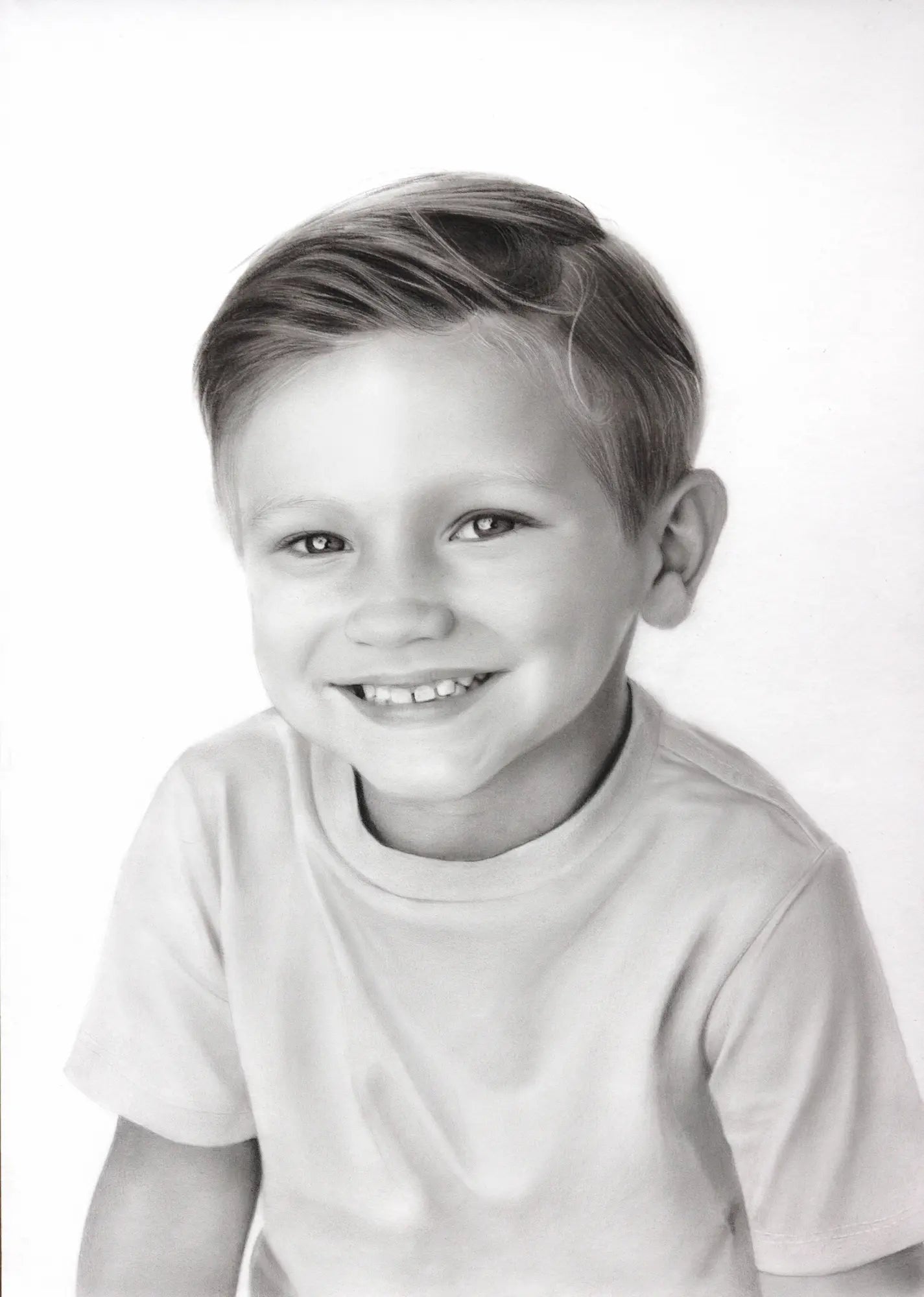 Pencil drawing boy portrait