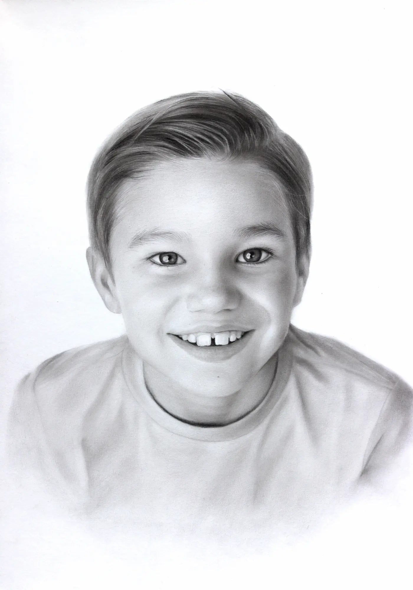 Pencil drawing boy portrait
