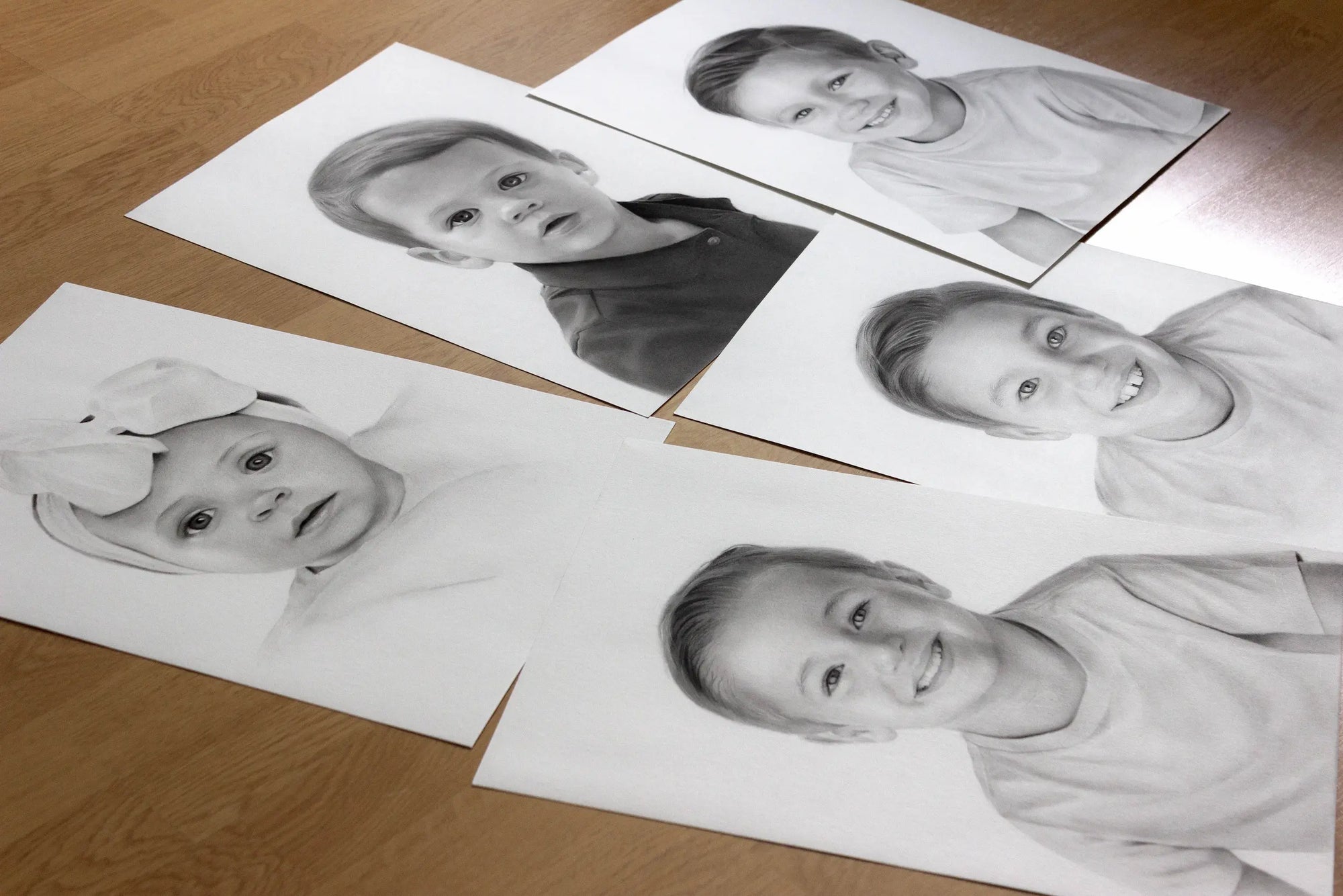 Pencil drawing boy portrait