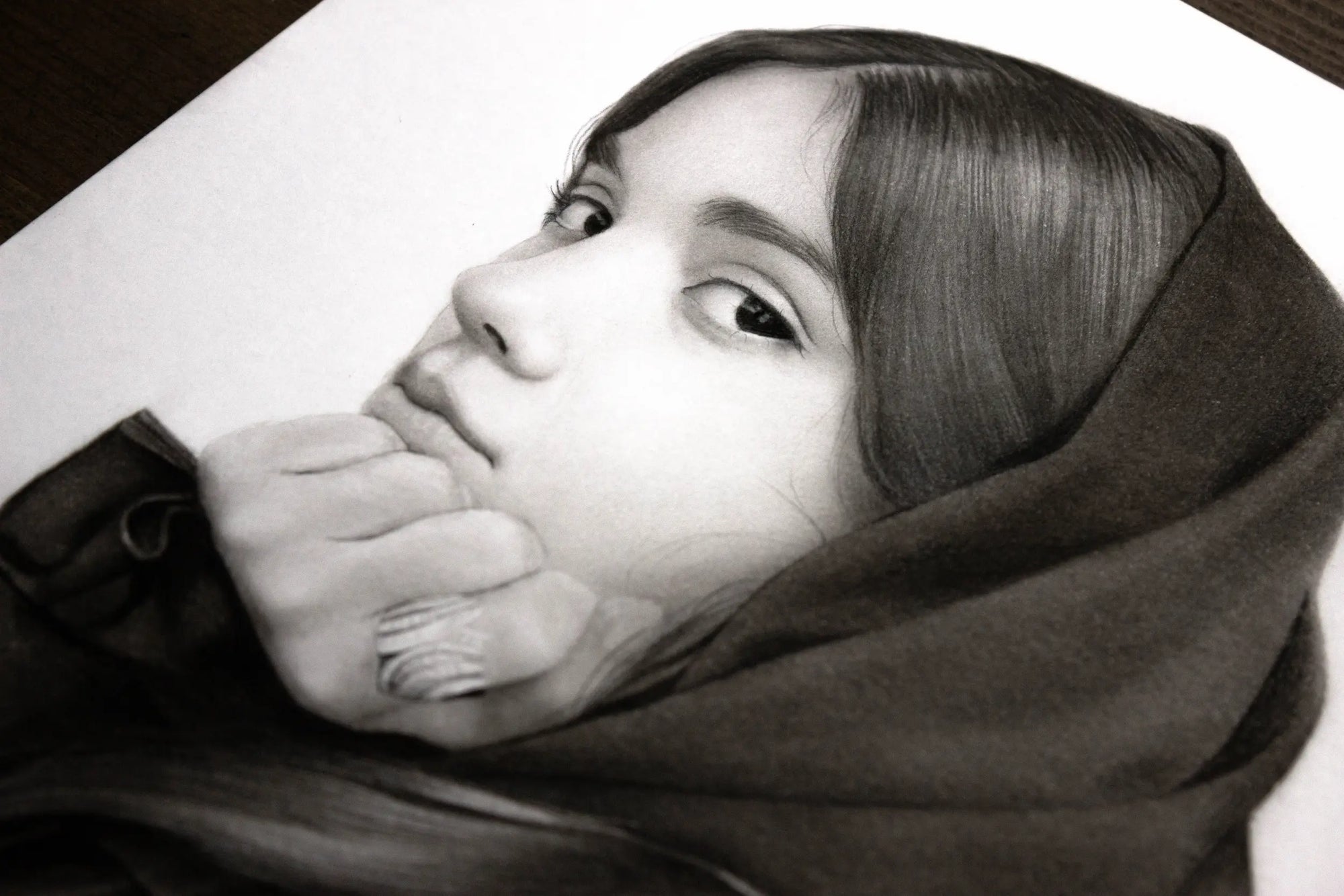 Personalised girl pencil portrait