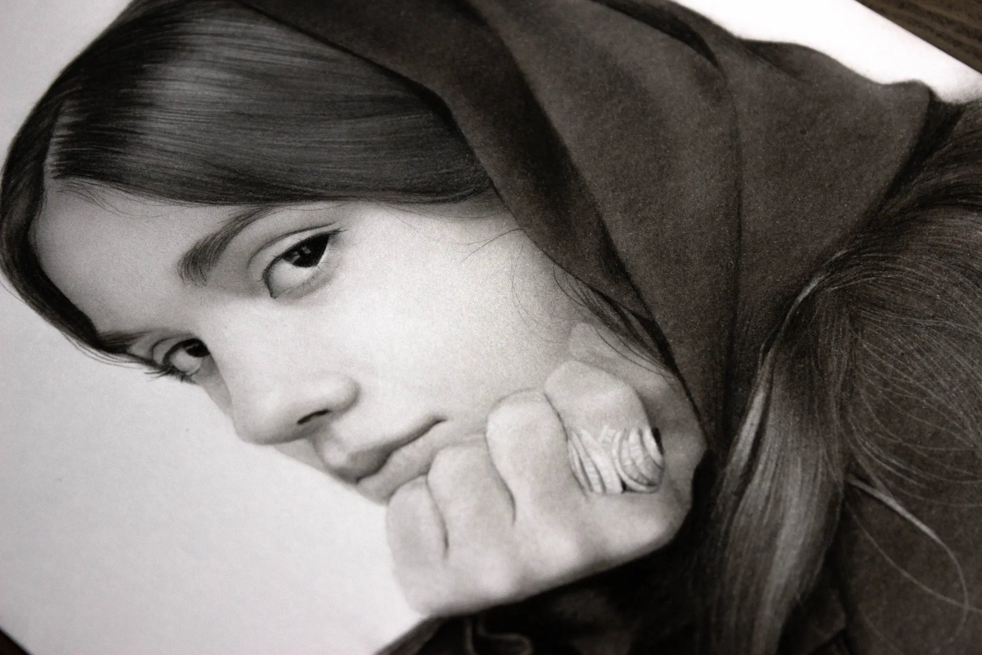 Personalised girl pencil portrait