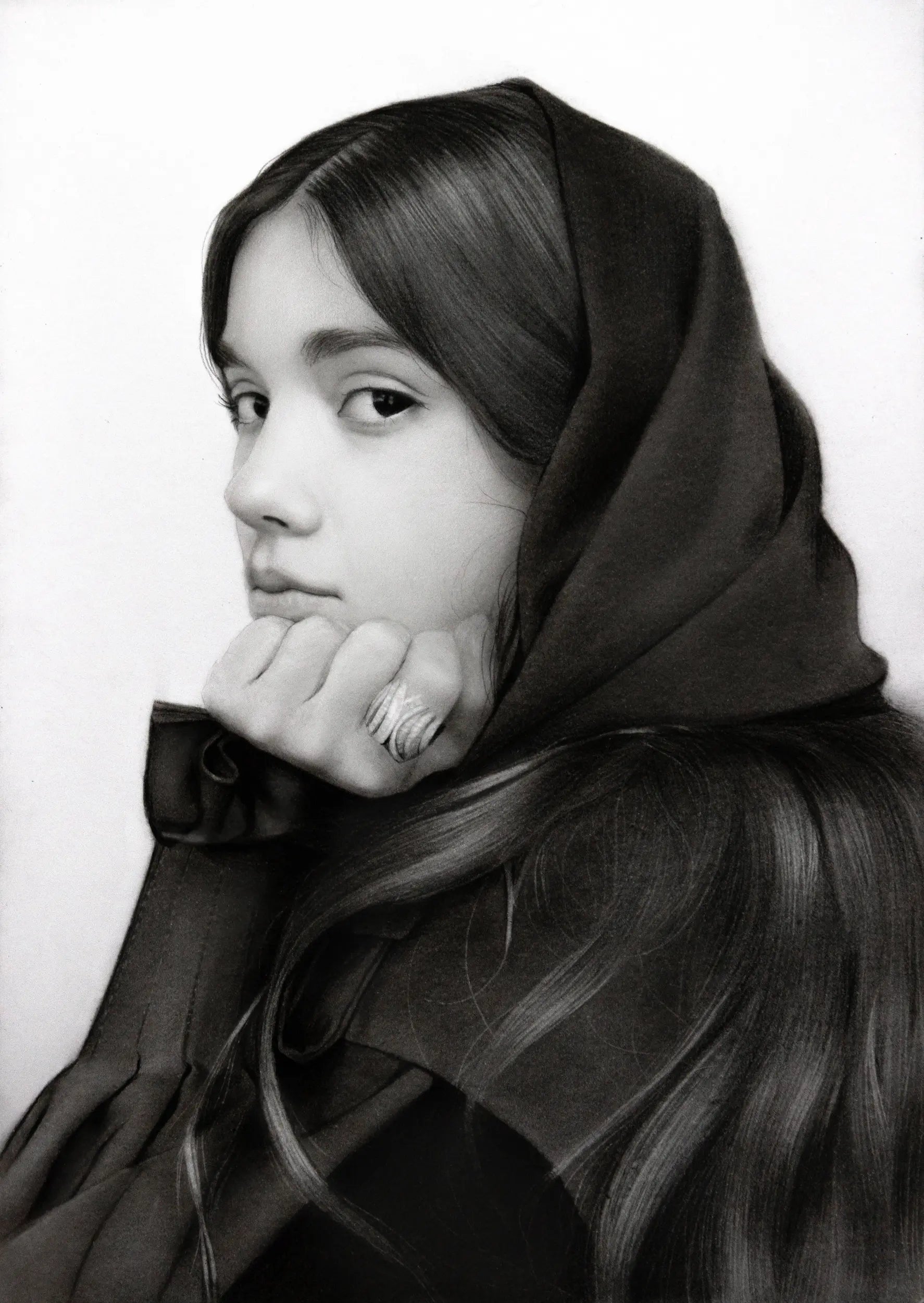 Personalised girl pencil portrait