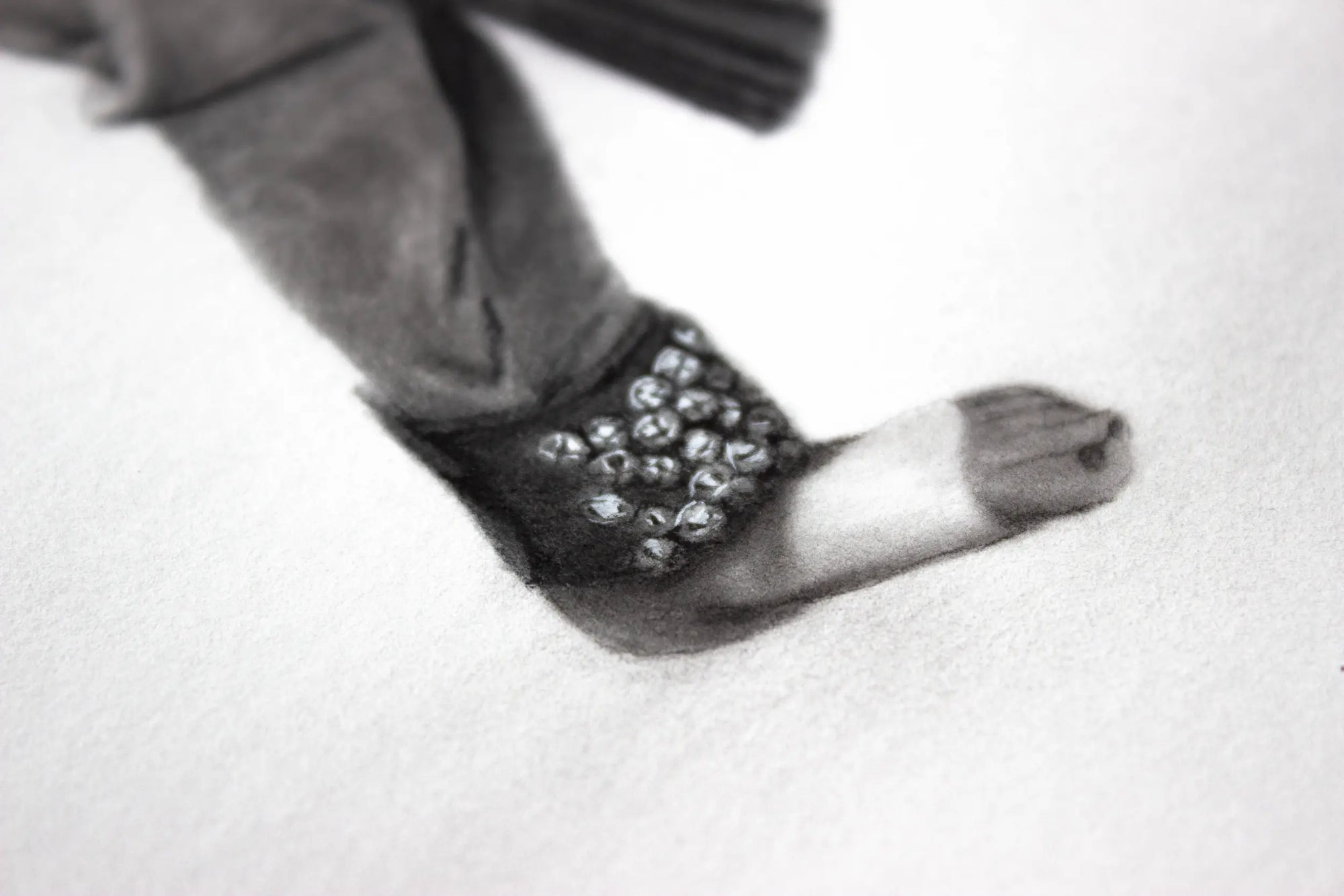 An Indian national girl dancer in a pencil drawing