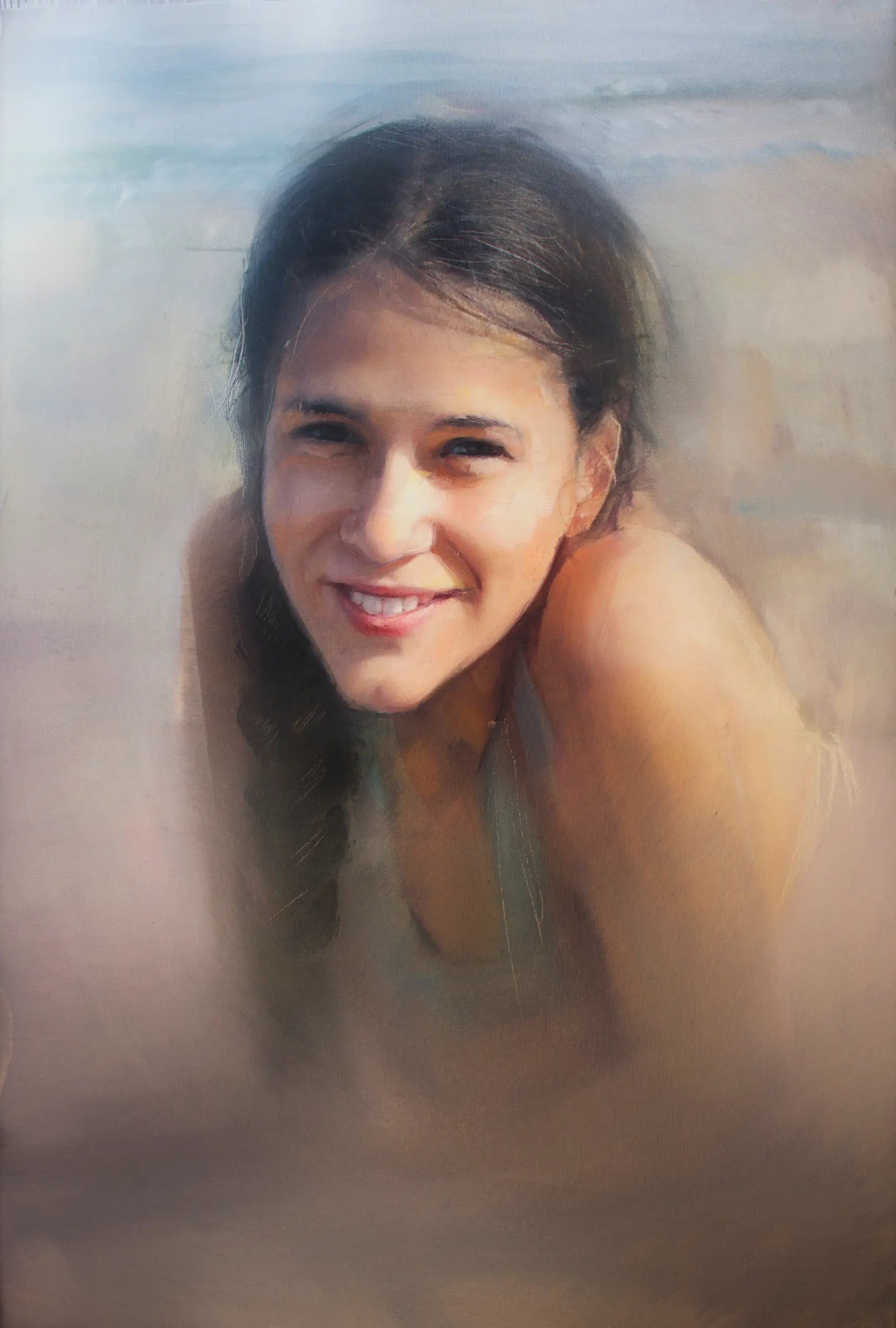 Girl oil painting