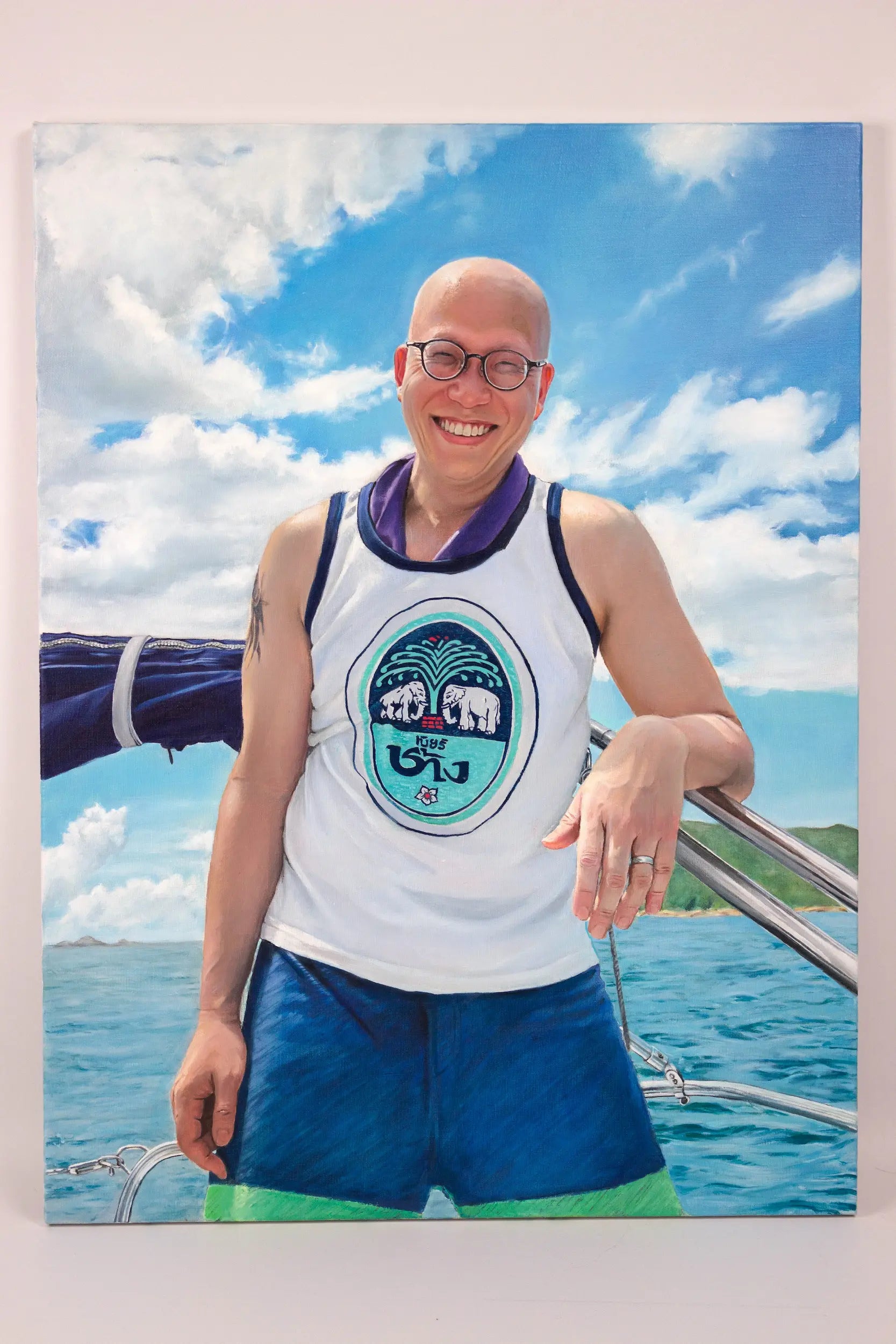 Man on a yacht portrait