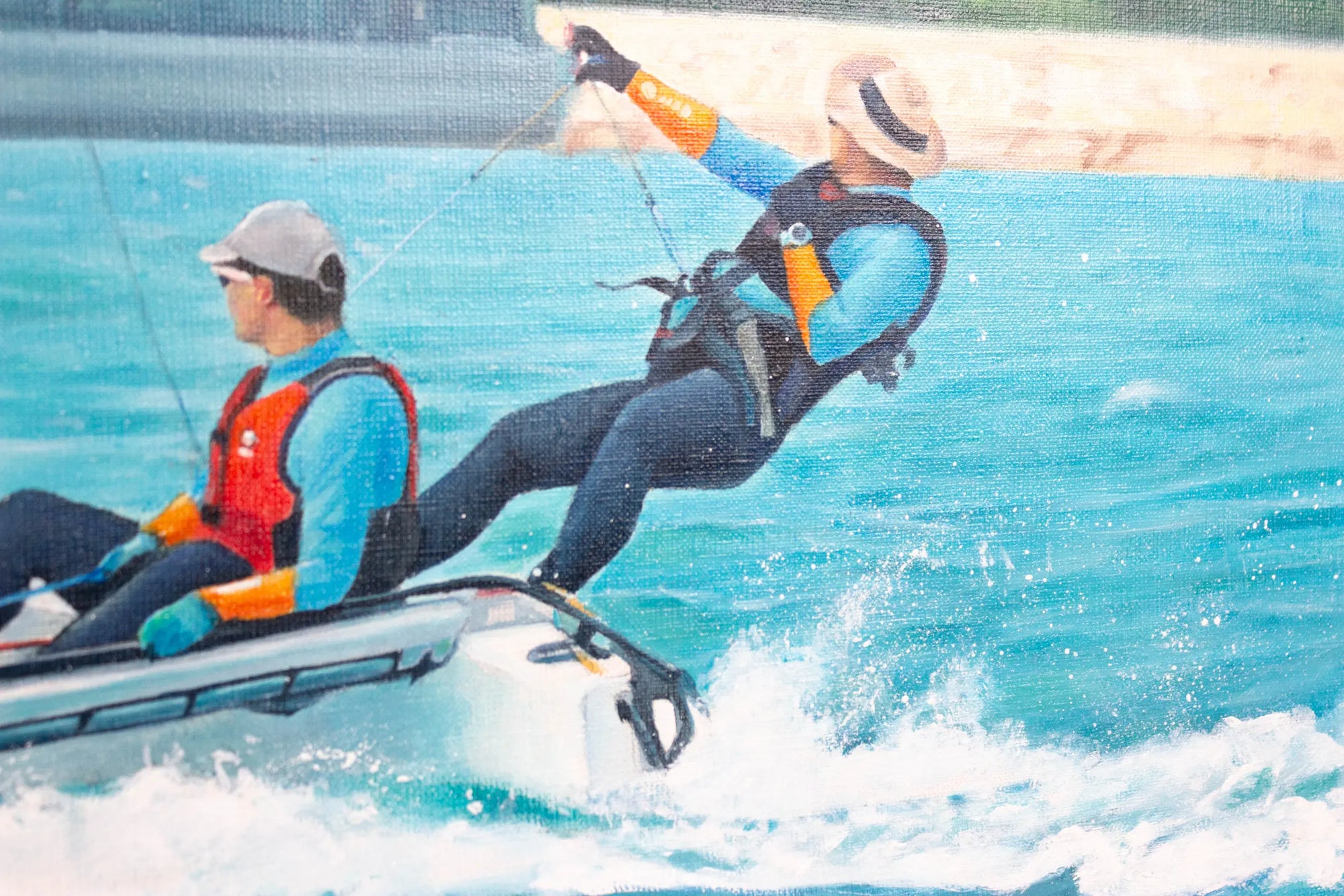 Family on a yacht painting