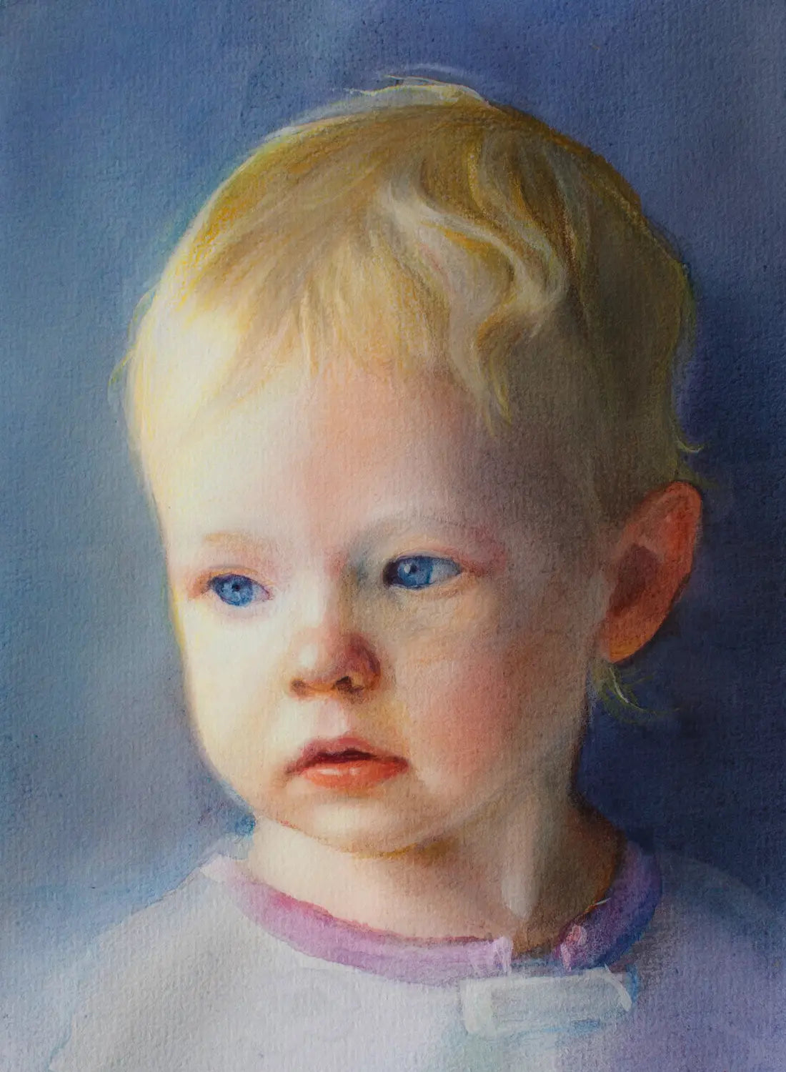 Original watercolor baby portrait
