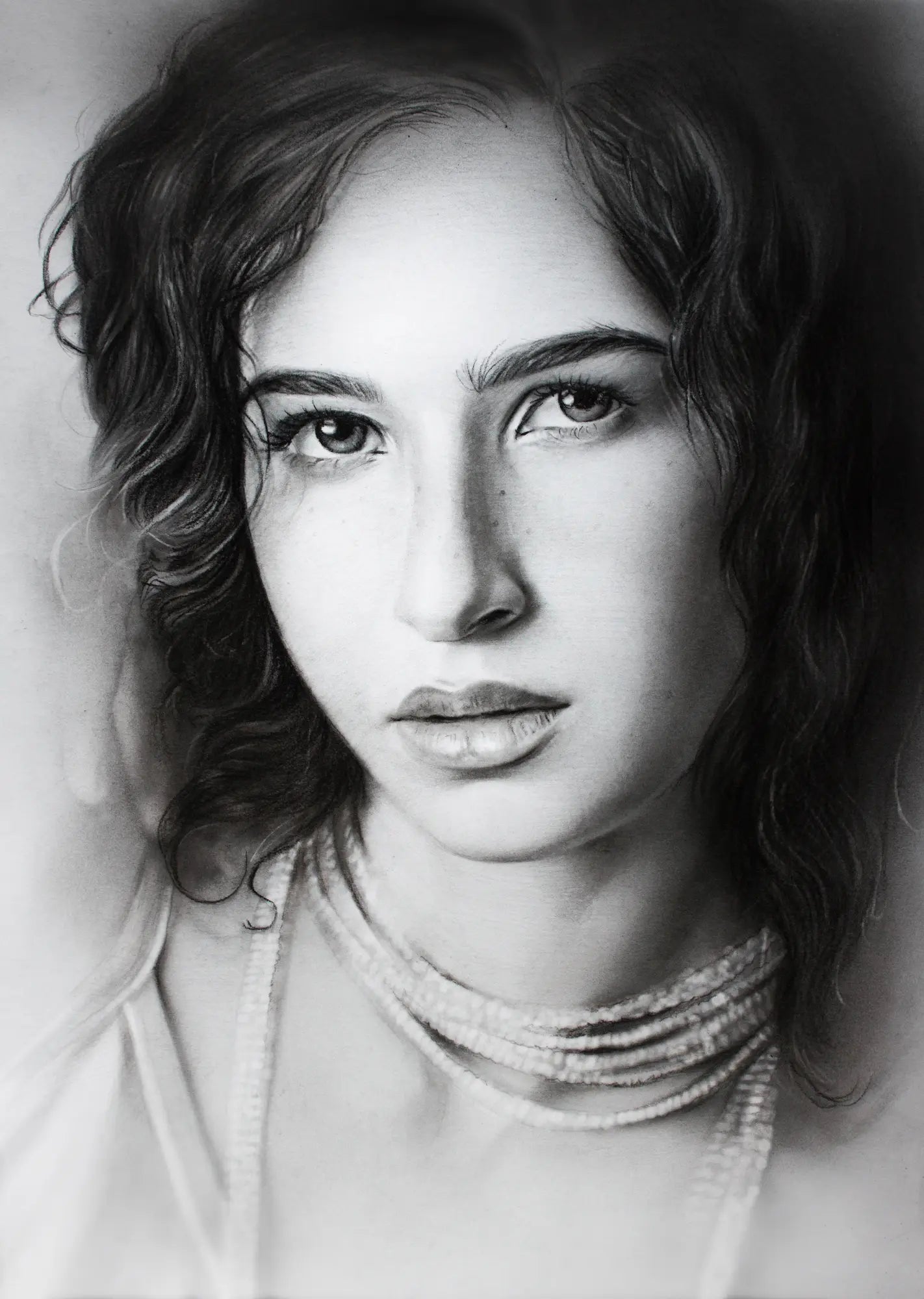 Hand drawn girl pencil drawinng