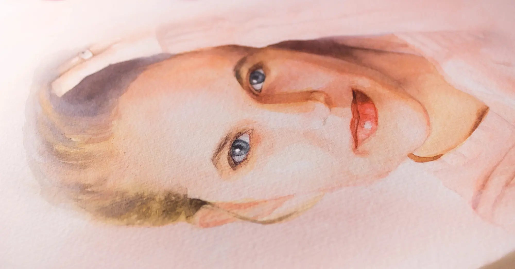 Original watercolor woman portrait